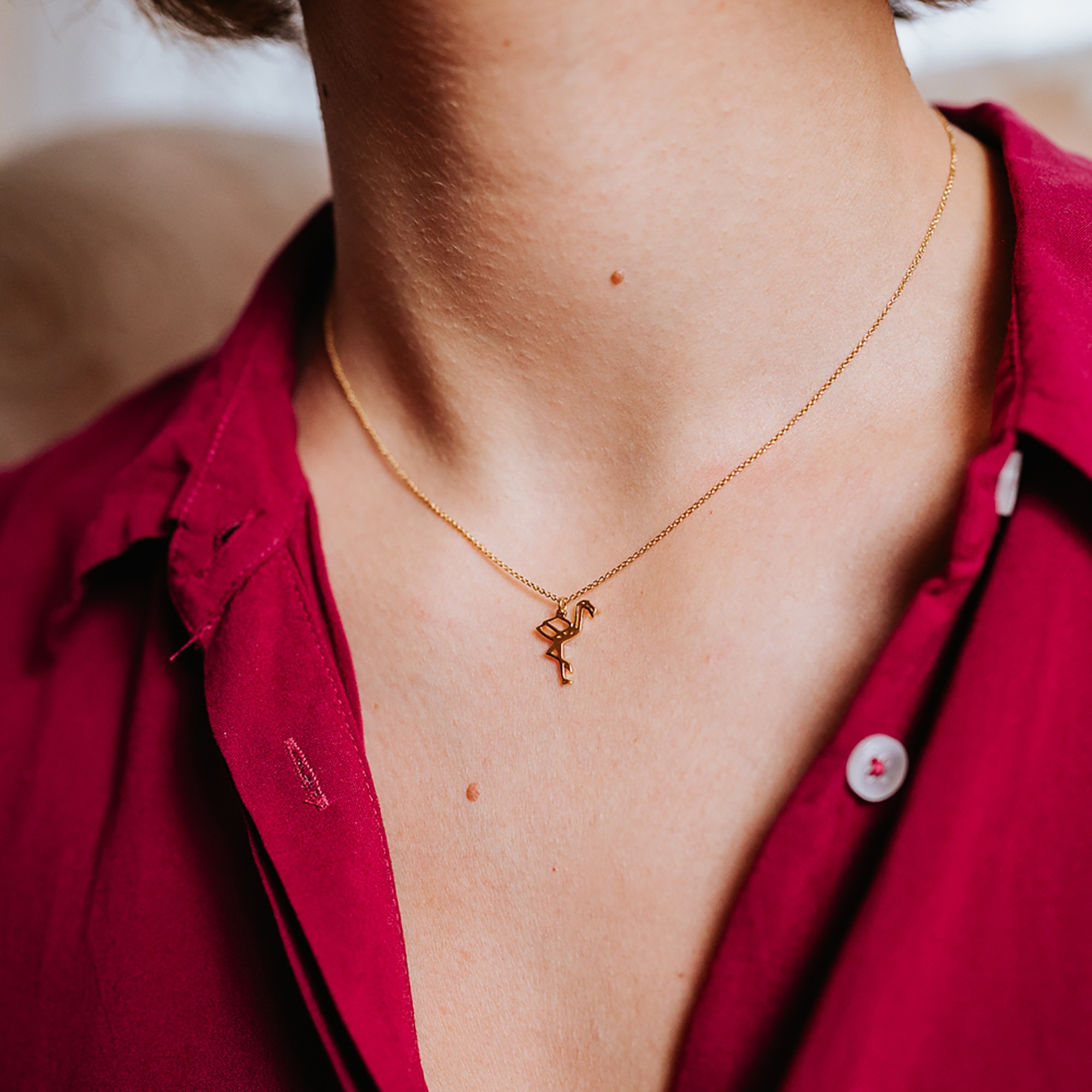 Julie Julsen Kette mit Anhänger »925/- Sterling Silber vergoldet Flamingo«