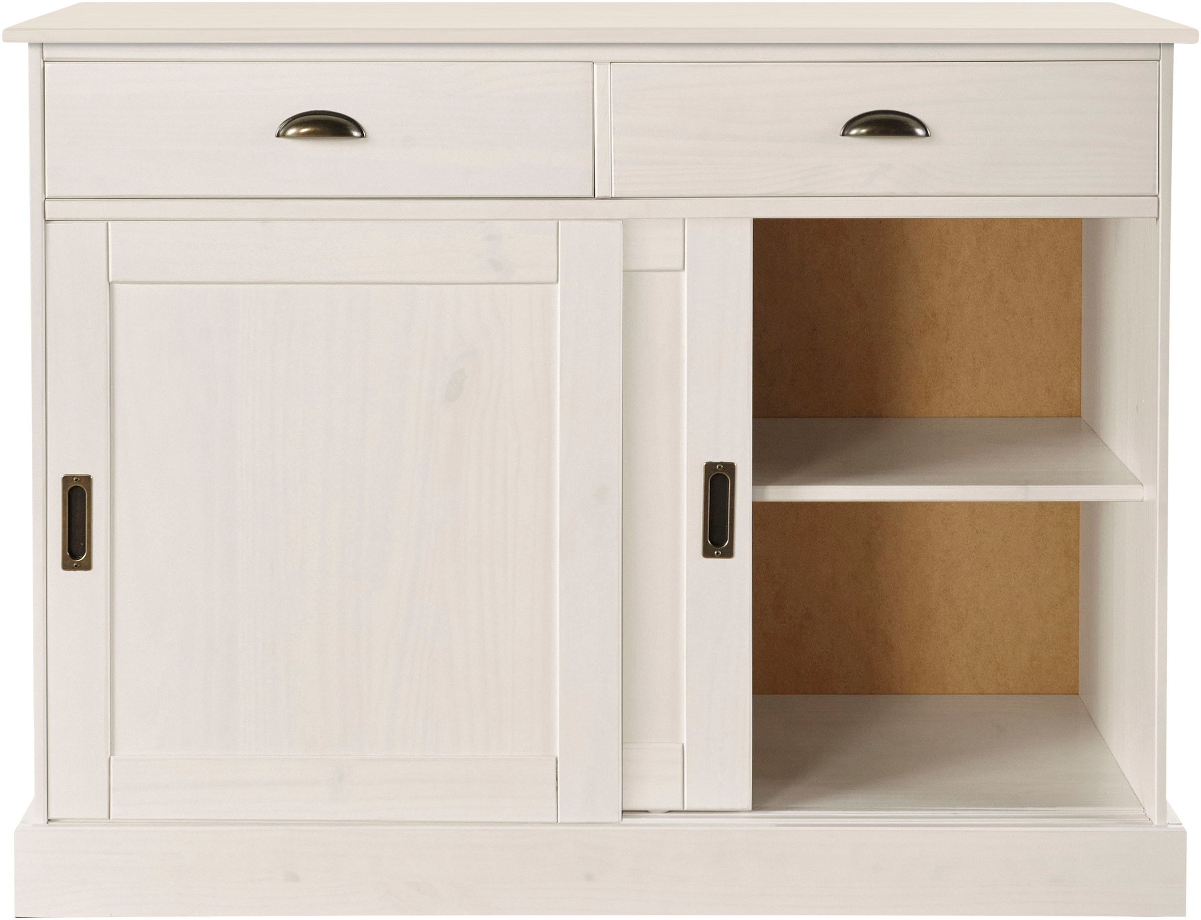 Home affaire Sideboard »Schröder«, Kommode, 2 Schiebetüren, 2 Schubkasten, aus massivem Kiefernholz