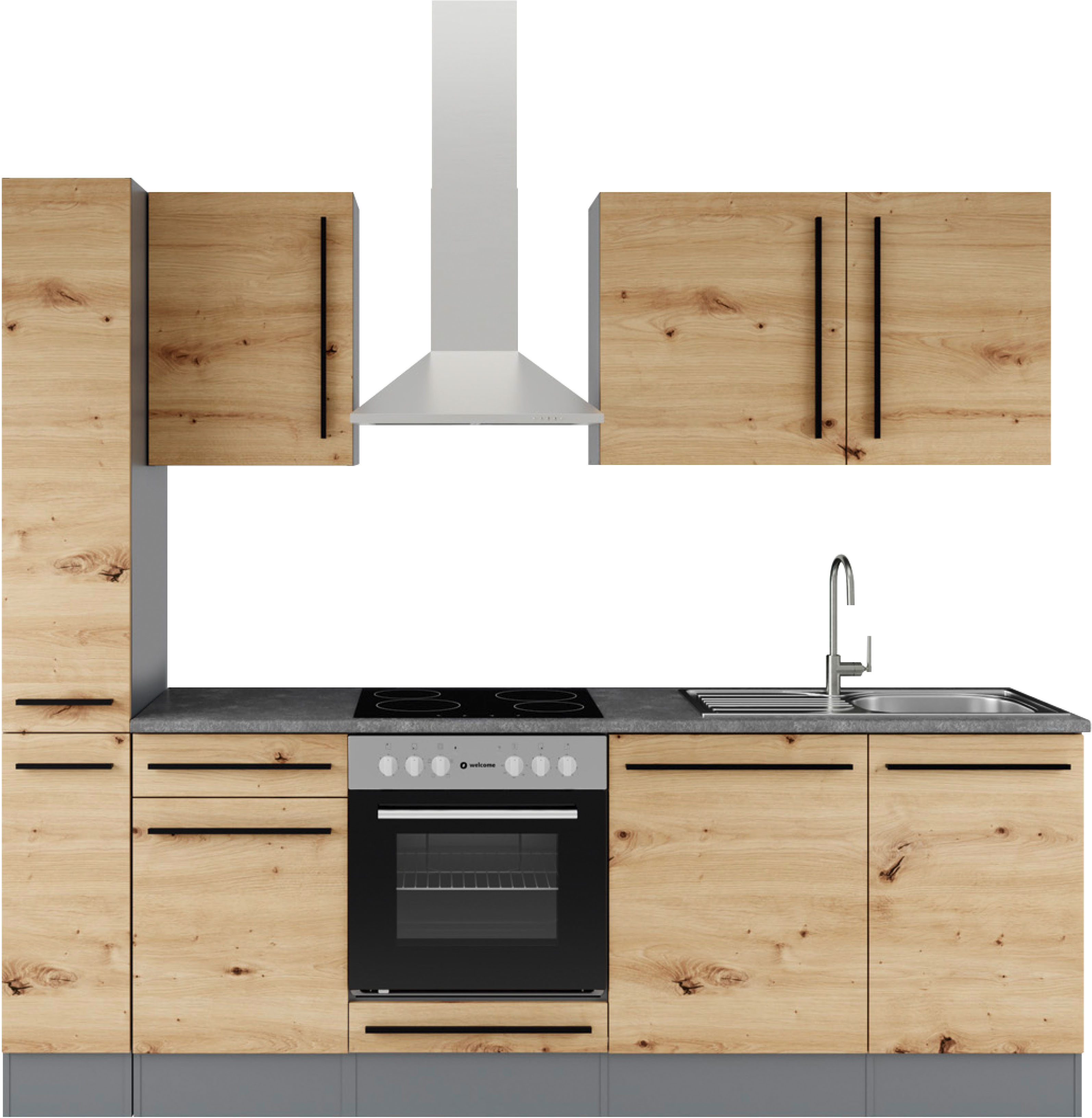 BASIC by Balculina Küchenzeile "Jazz" Breite 250 cm, wahlweise mit E-Geräten