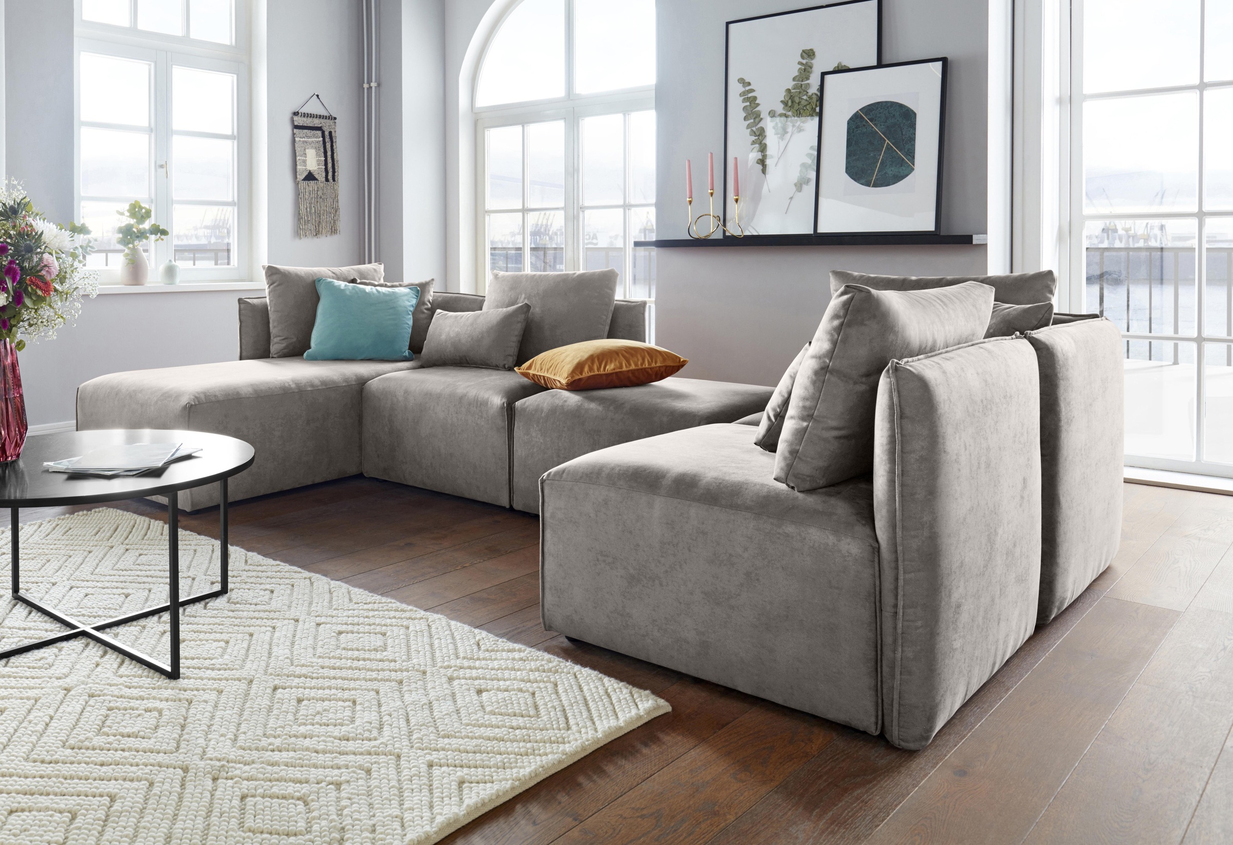 OTTO home Wohnlandschaft "Nöre U-Form" 5 Teile, in vielen Bezugsqualitäten günstig online kaufen