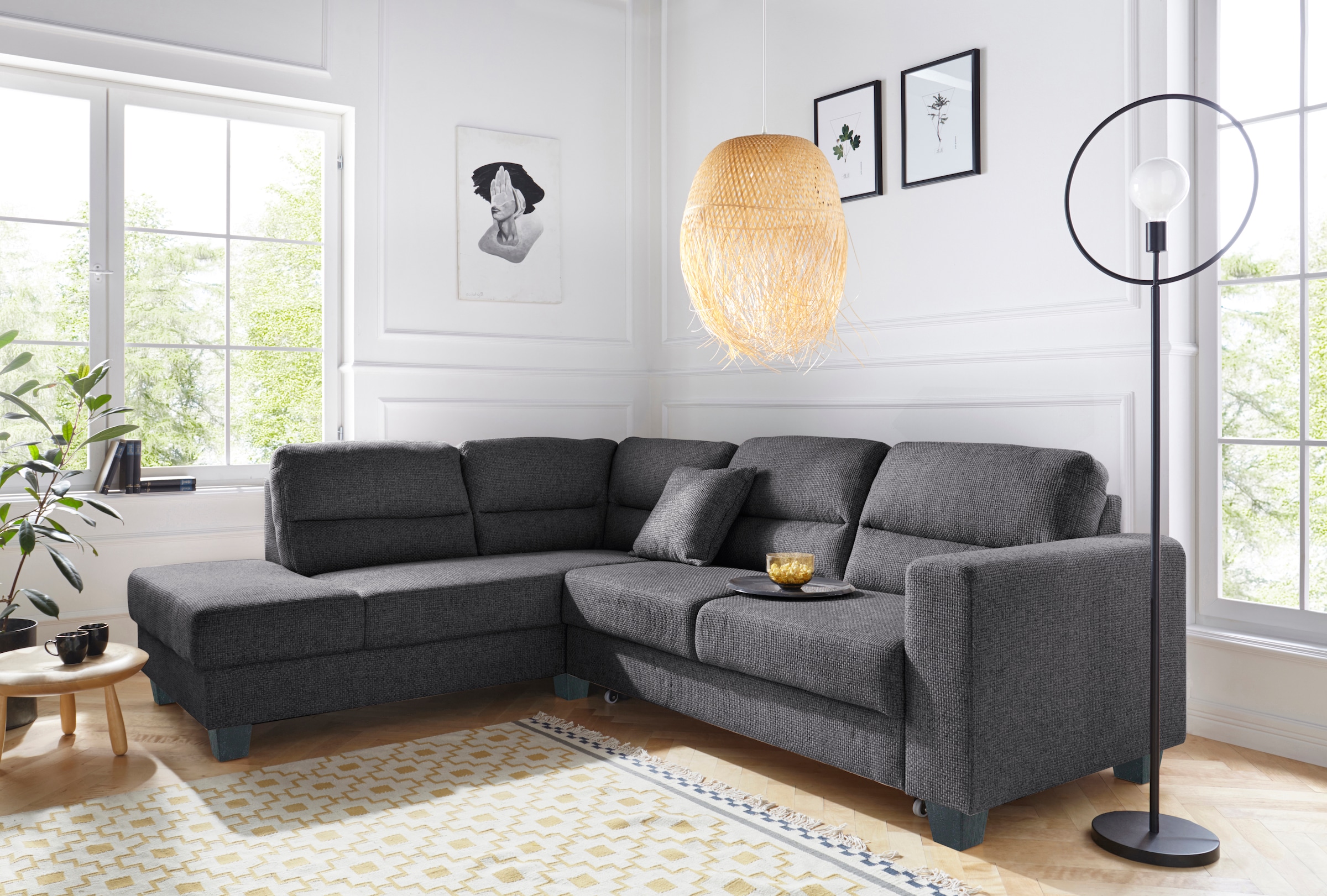 TRENDMANUFAKTUR Ecksofa »Chamber, L-Form«, inklusive einer Kopfstütze, wahlweise mit Schlaffunktion
