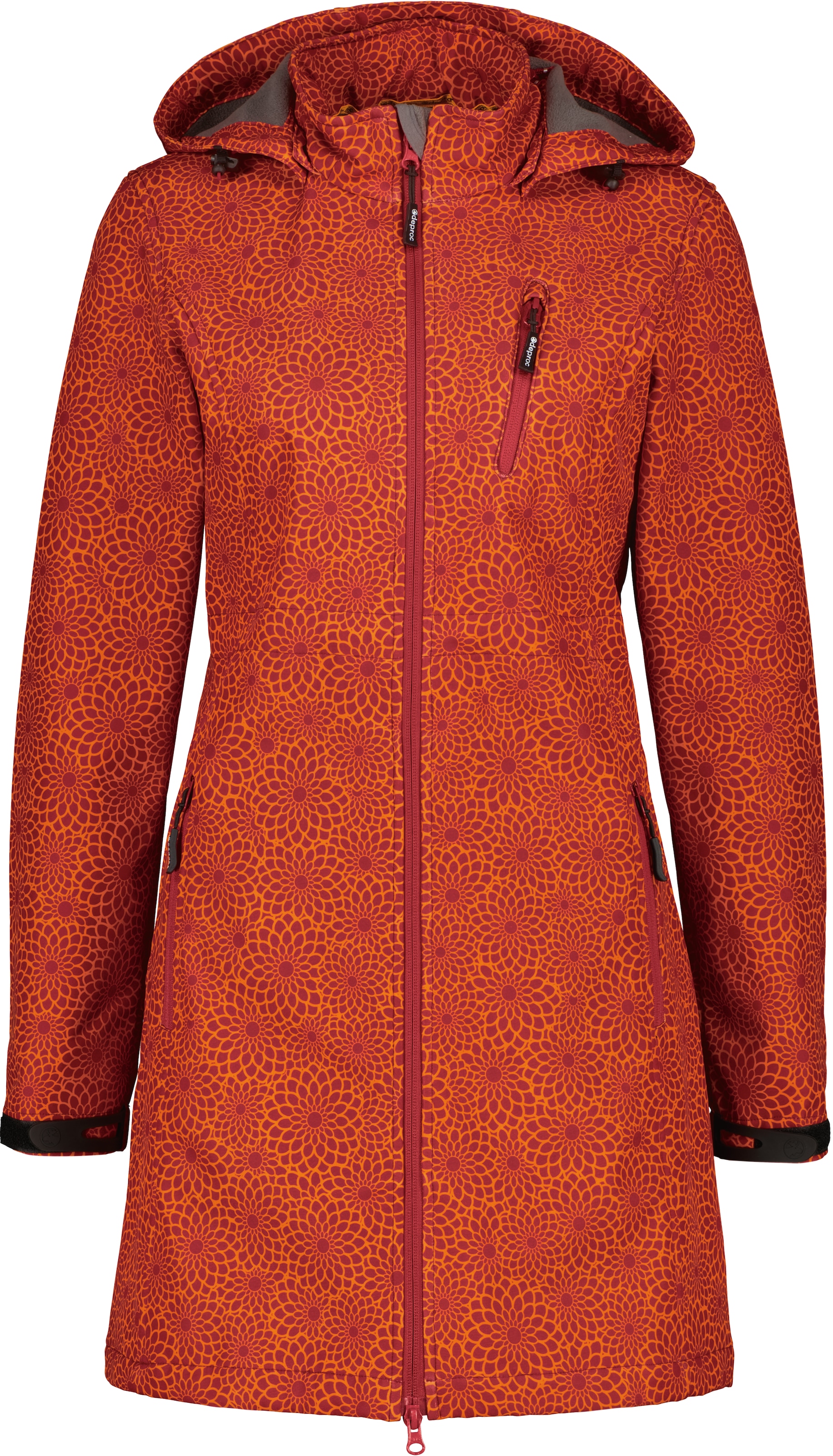 DEPROC Active Softshelljacke »SHELBY LONG«, leichter Softshell Kurzmantel mit abnehmbarer Kapuze