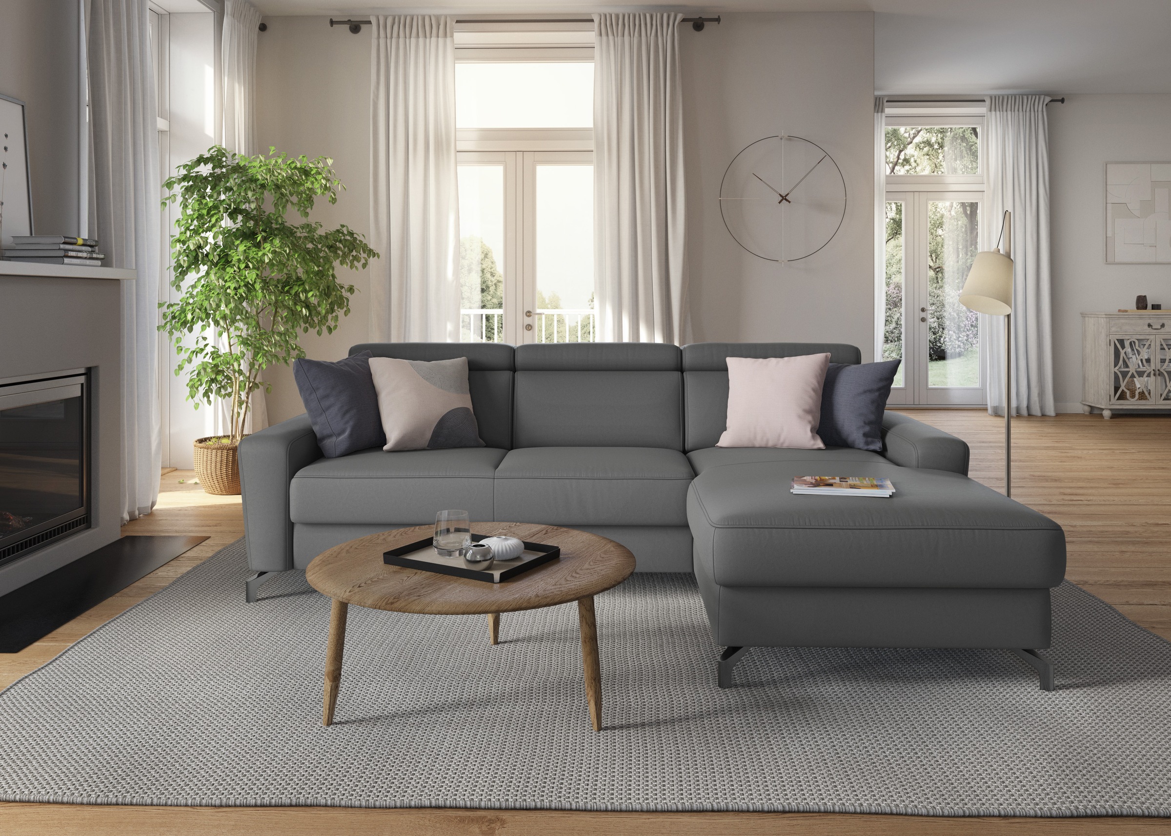 sit&more Ecksofa »Scarlett L-Form« inklusive Kopfteilverstellung, wahlweise mit Bettfunktion, Bettkasten