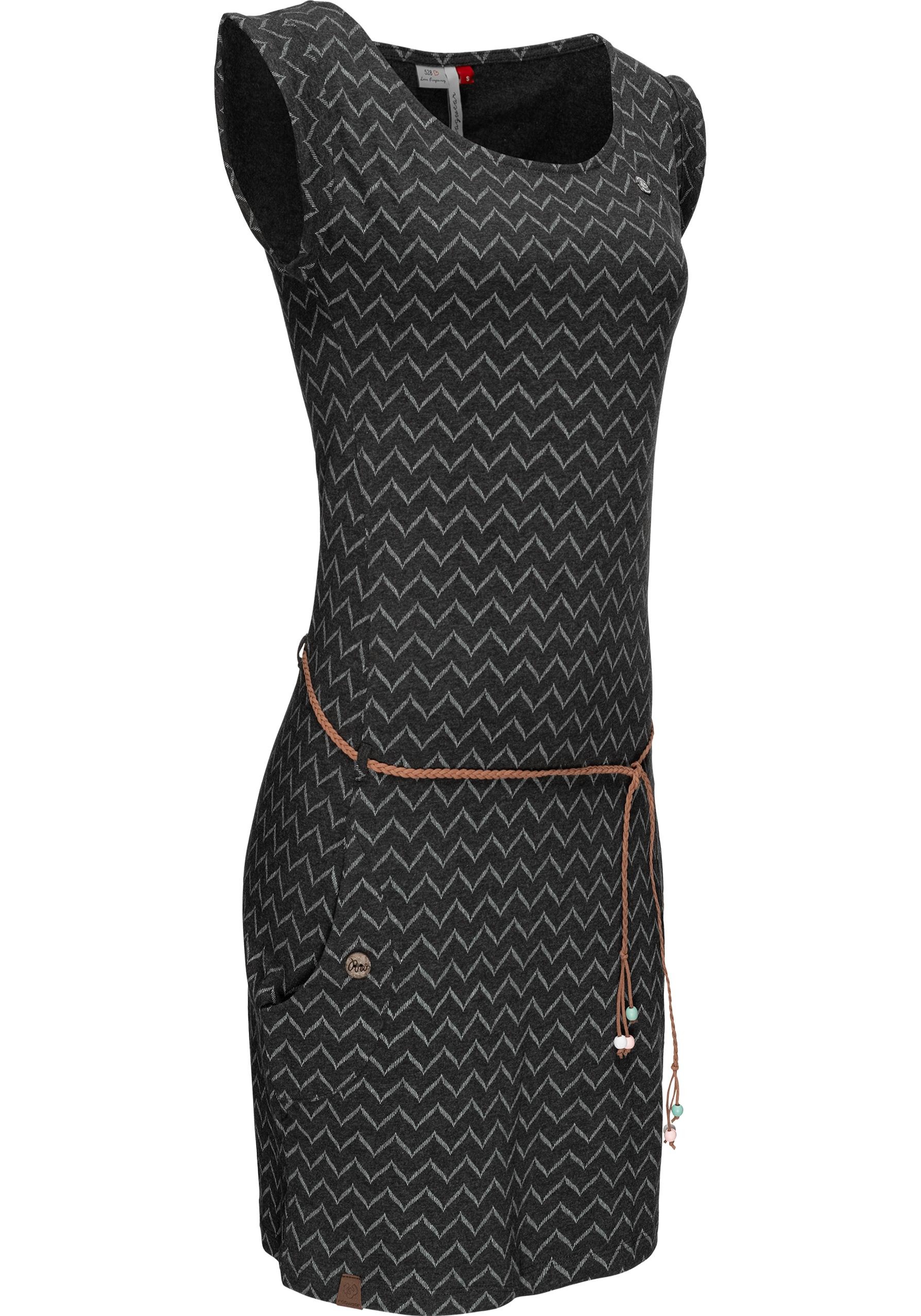 Ragwear Jerseykleid »Tag Zig Zag« Eingrifftaschen stylisches Shirtkleid mit coolem Print u. Bindekordel