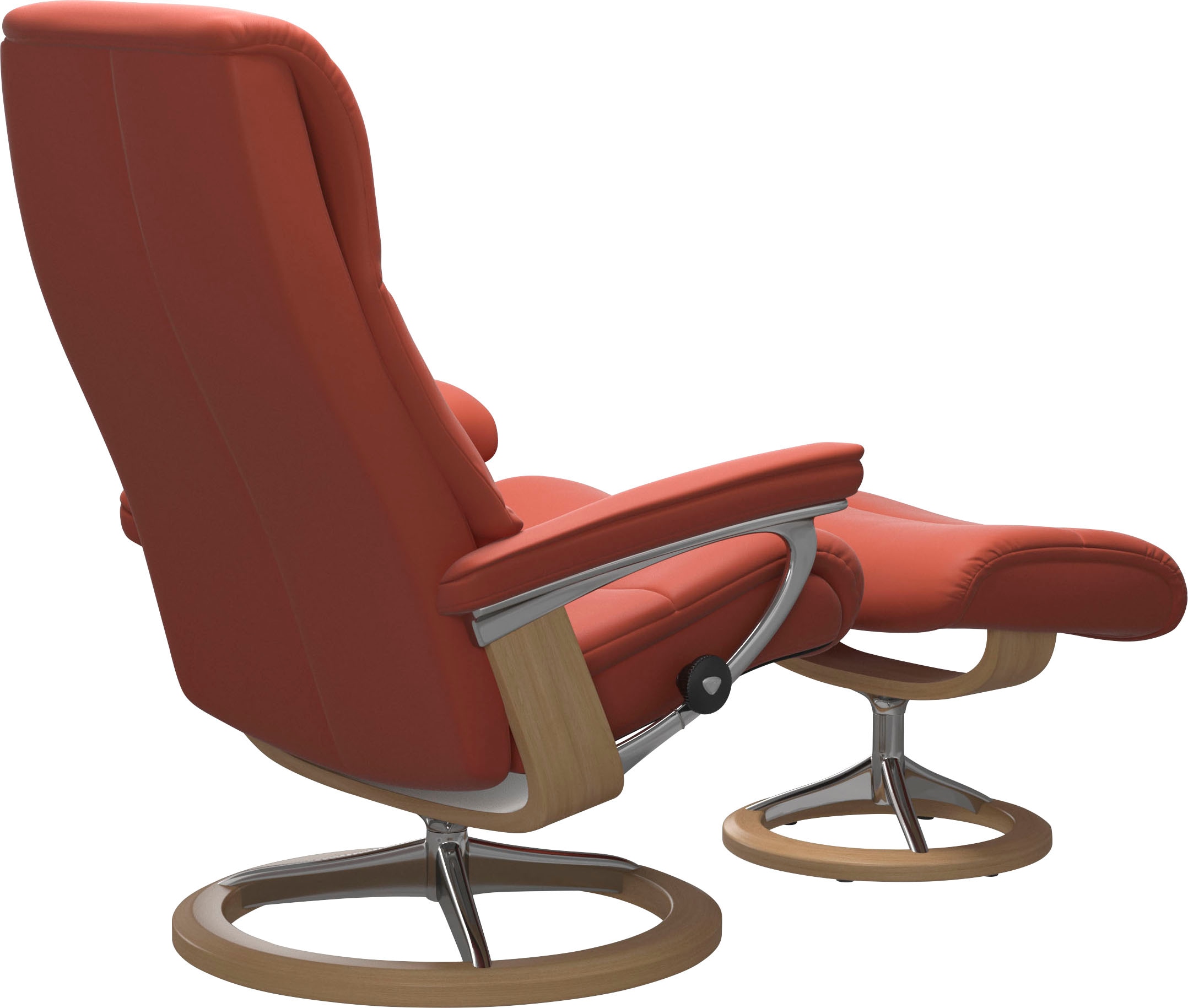 Stressless® Relaxsessel »View«, (Set, Relaxsessel mit Hocker), mit Signature Base, Größe M,Gestell Eiche