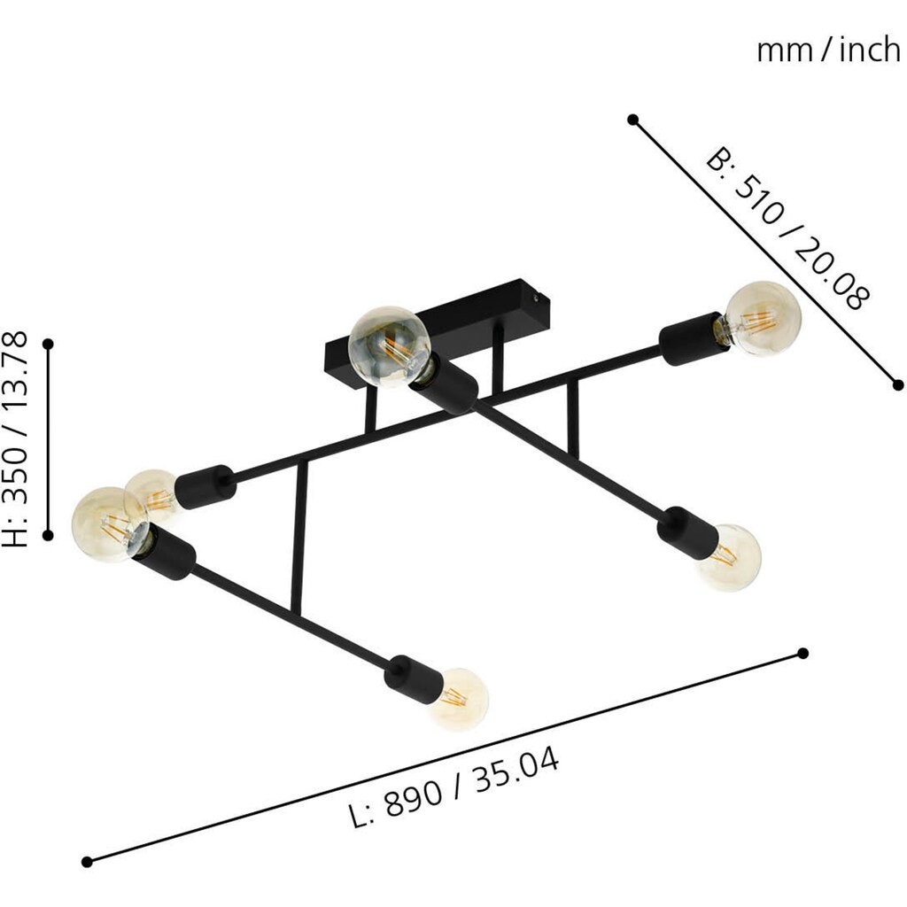 EGLO Deckenleuchte »BELSIANA«, 6 flammig-flammig