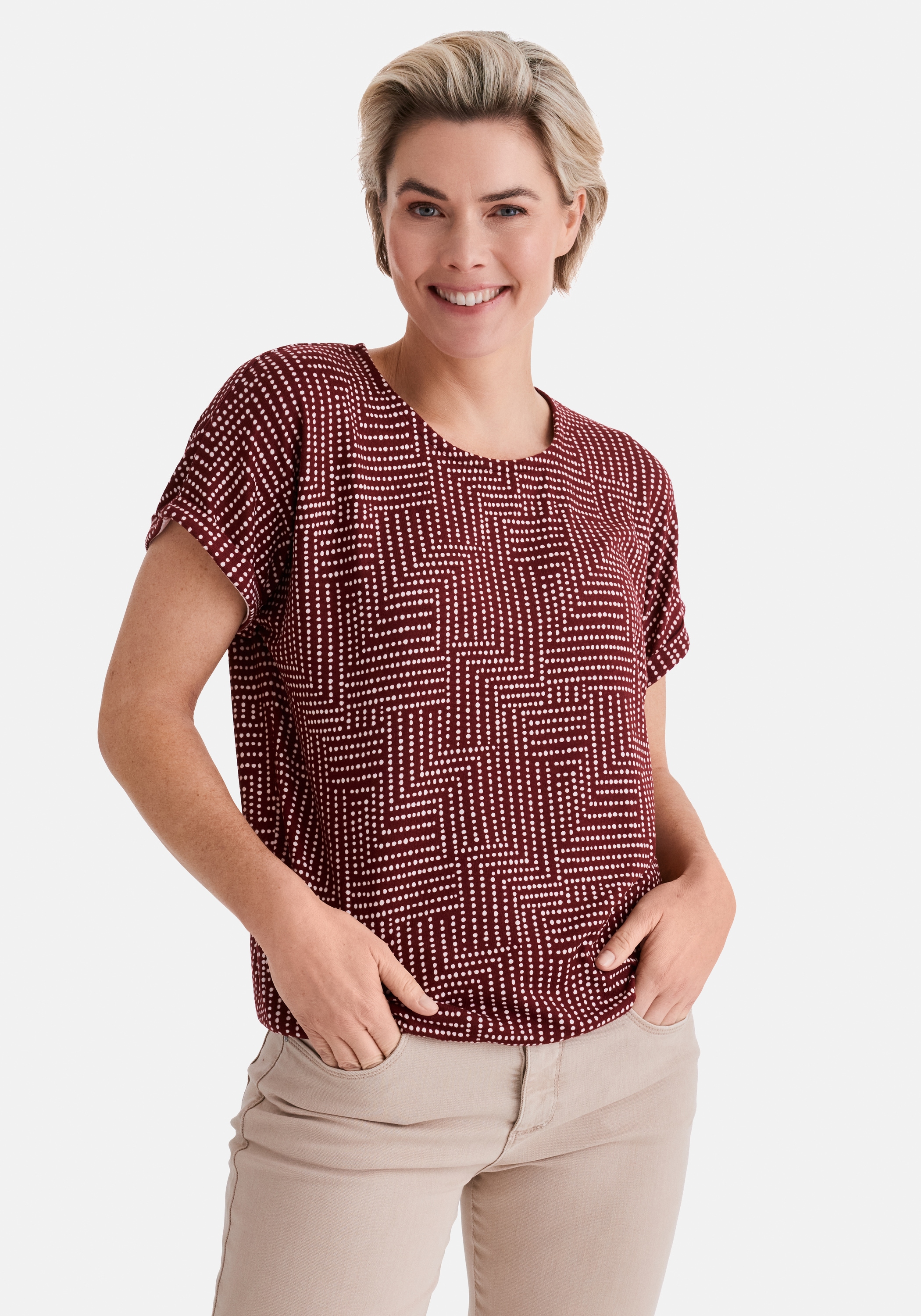 STOOKER WOMEN Kurzarmshirt "STCLEA Print T-Shirt" Regular Fit T-Shirt Spitzen- Shirt für Damen