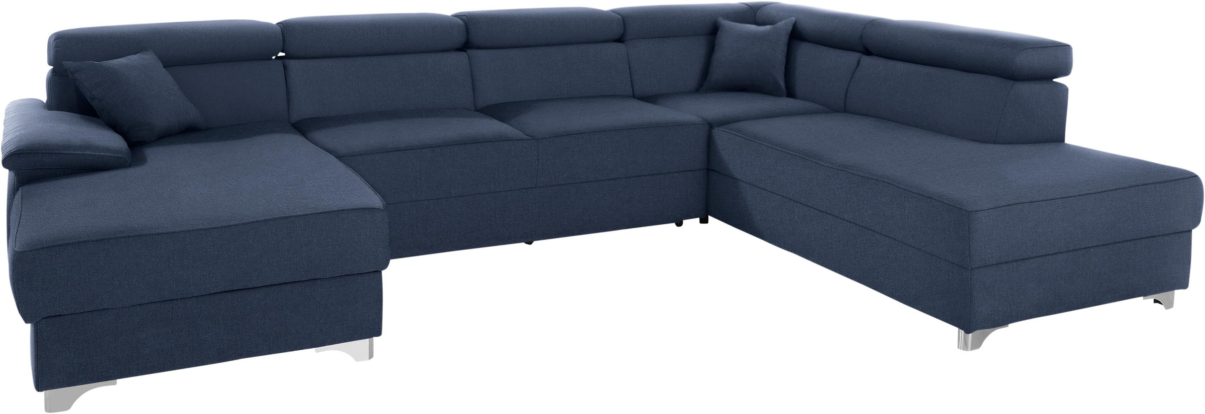 DOMO collection Wohnlandschaft »Mira, inklusive Kopfteilverstellung für mehr Wohlfühlkomfort, U-Form« wahlweise mit Bettfunktion und Bettkasten, elegant und modern