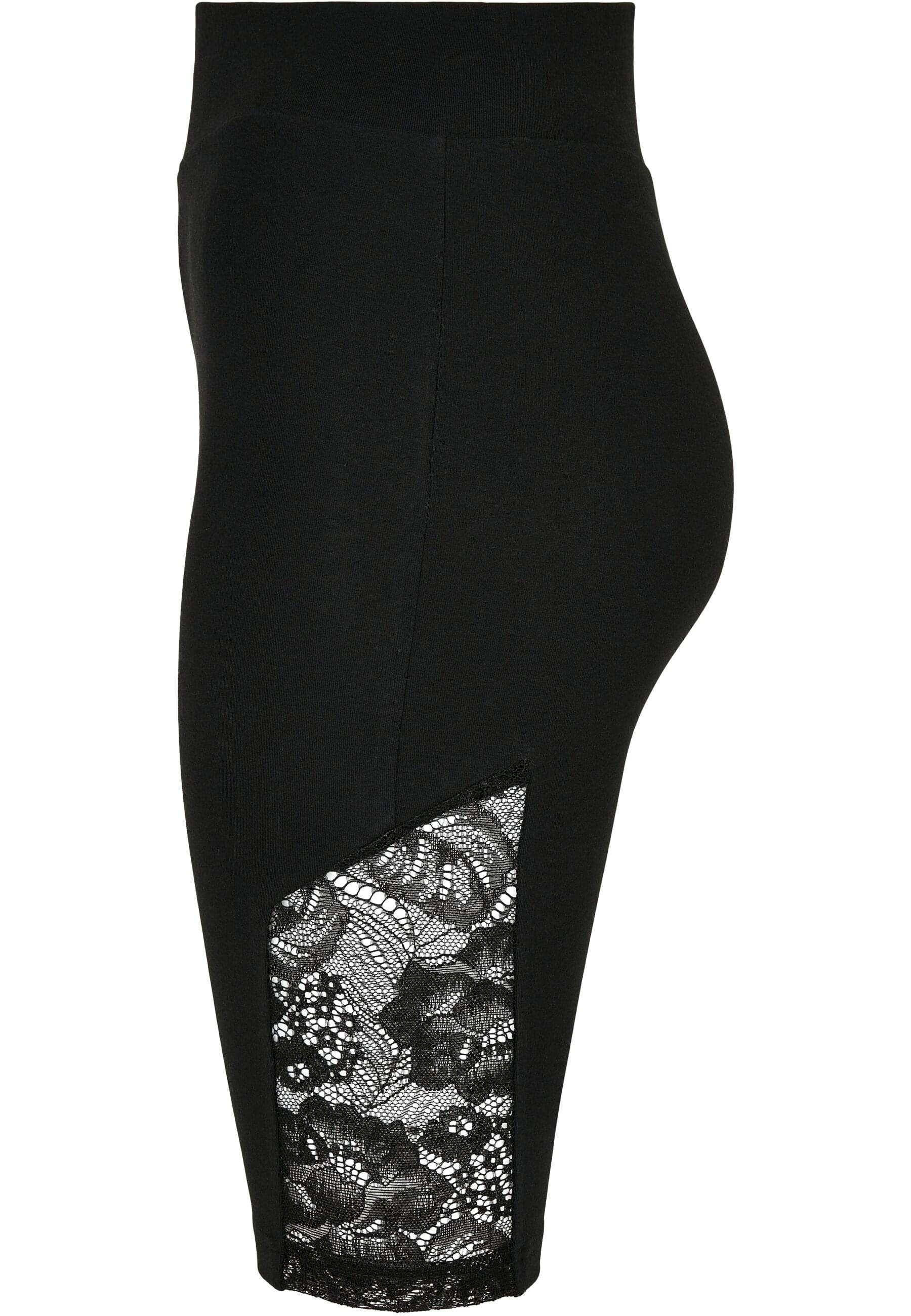 URBAN CLASSICS Radlerhose »Urban Classics Damen Ladies High Waist Lace Inset Cycle Shorts«, (1 tlg.)