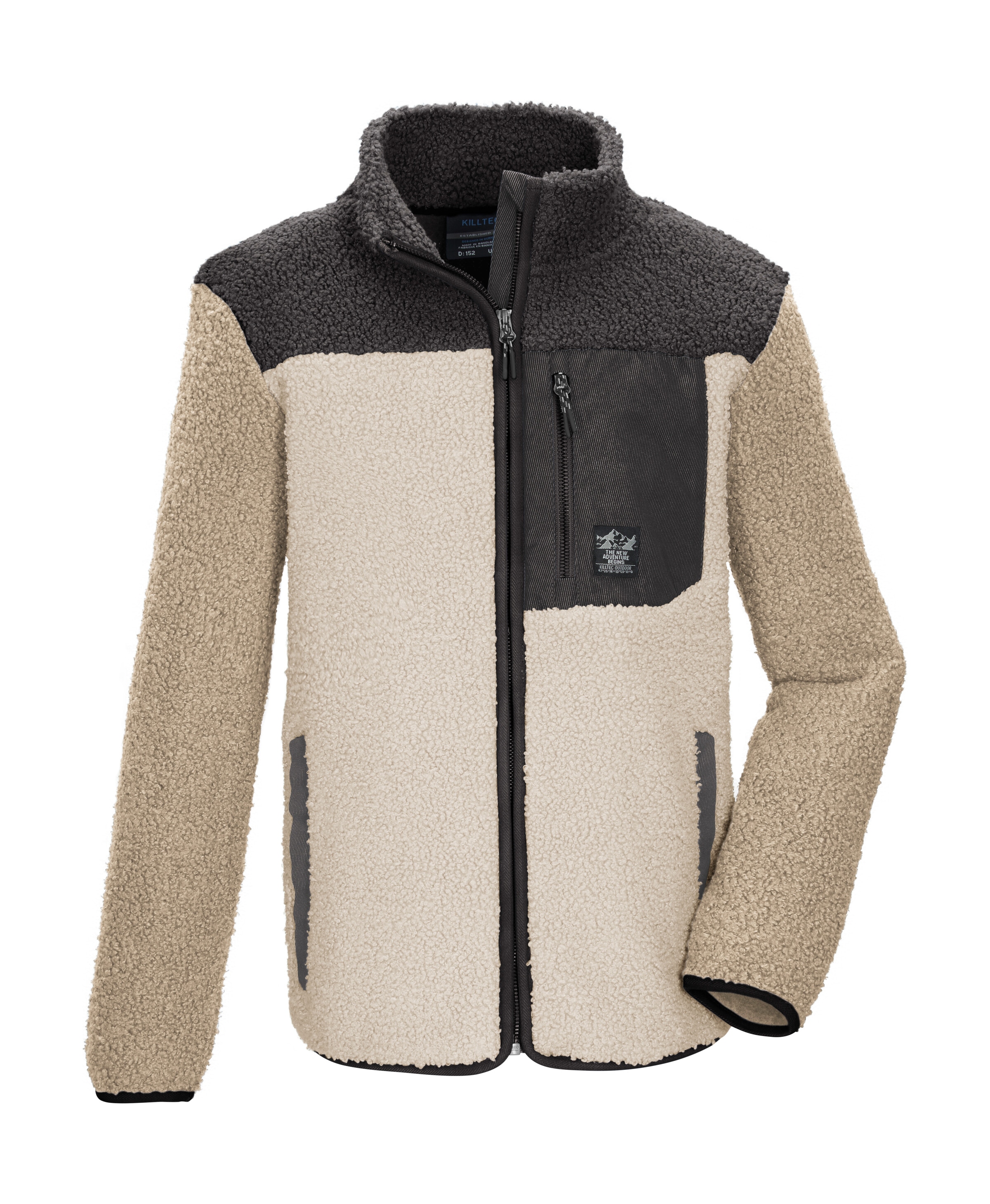 Killtec Fleecejacke "KOW 143 BYS FLC JCKT" Weiche Sherpa Fleecejacke, Kinnschutz, elastische Bündchen