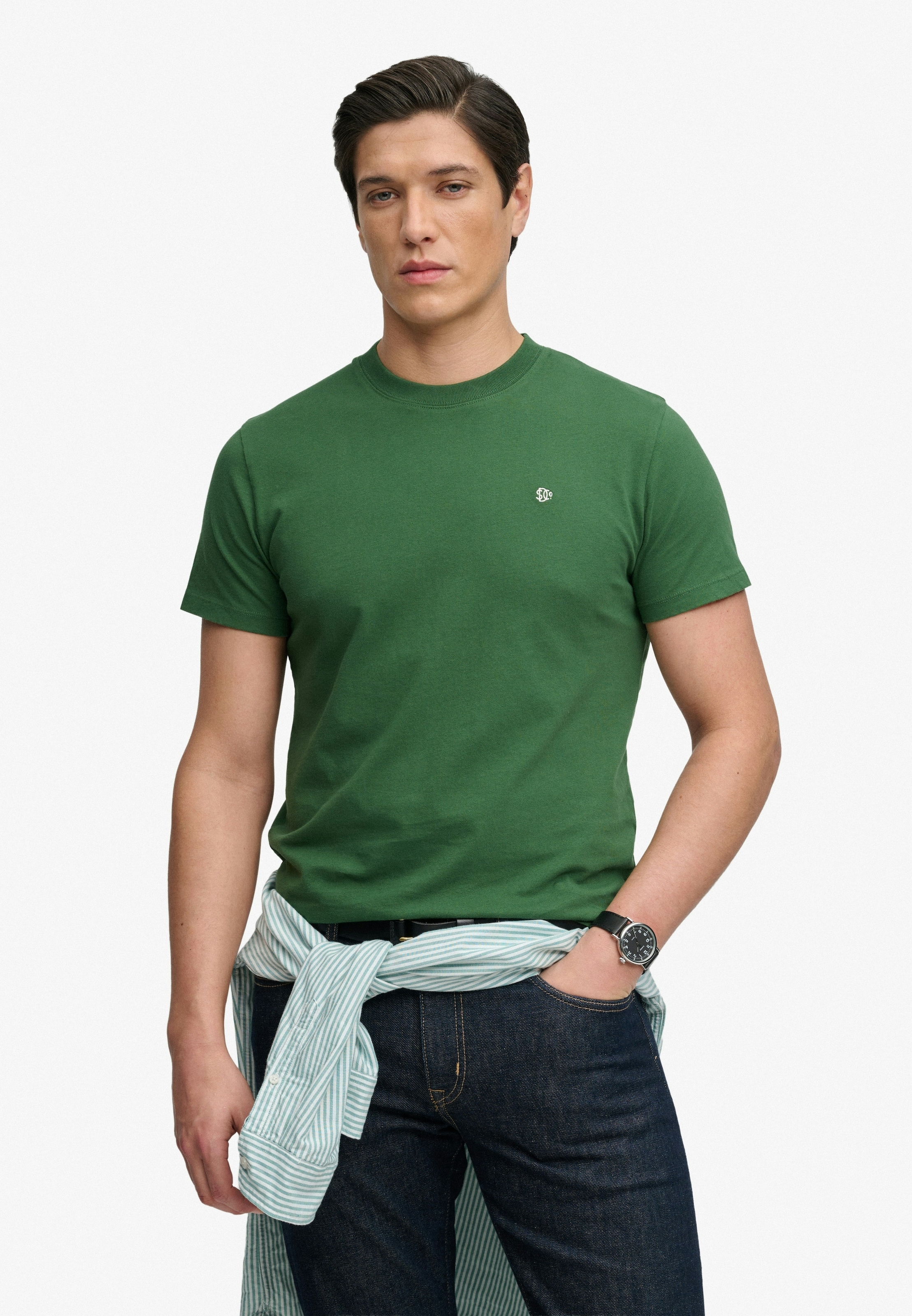 Superdry Rundhalsshirt »ESSENTIAL SDCO LOGO EMB TEE« Baumwolle, regular fit