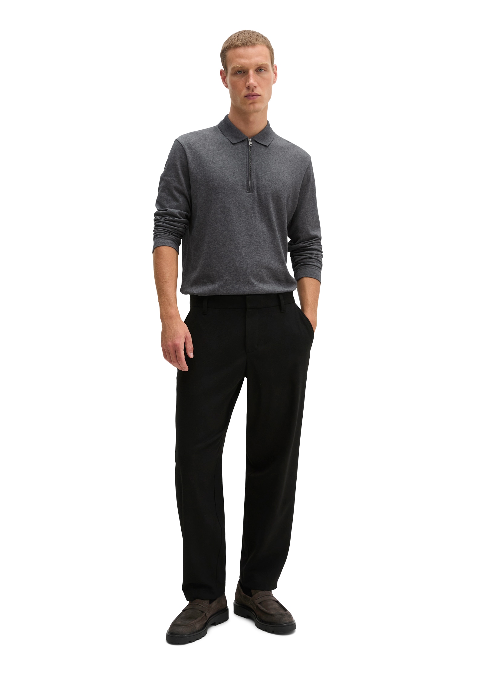 Marc O'Polo Langarm-Poloshirt »aus weichem Bio-Baumwoll-Jersey«