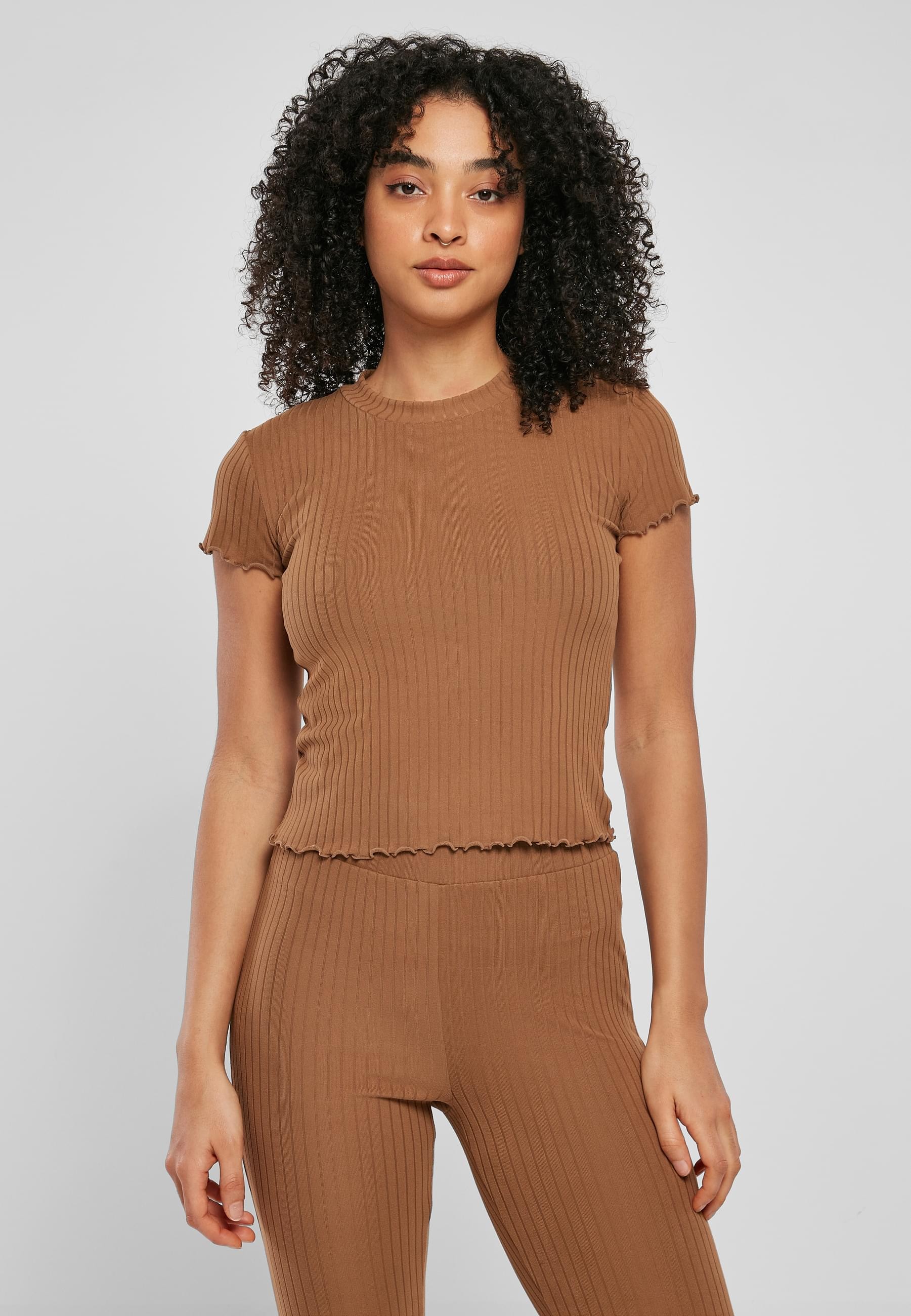 URBAN CLASSICS T-Shirt »Urban Classics Damen Ladies Short Rib Tee«