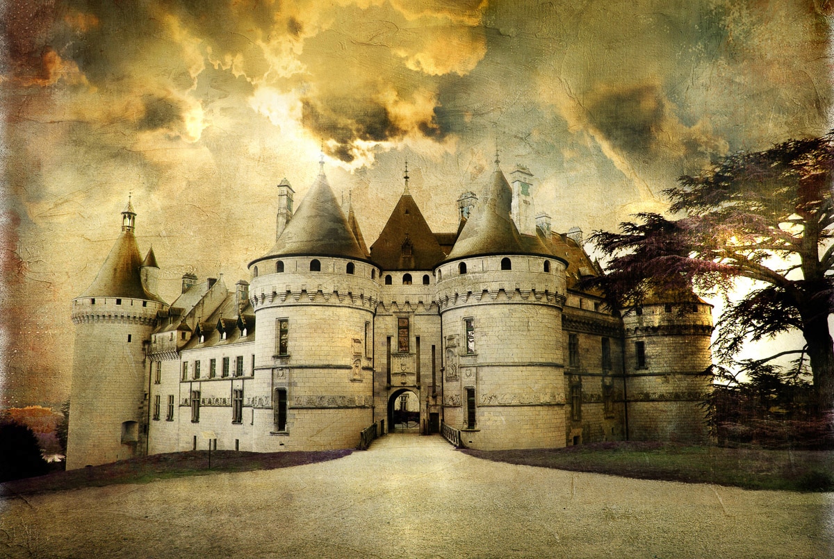 PAPERMOON Fototapete "Burgeingang", B/L: 3,5mm x 2,6mm, Bahnen: 7 Stk. St., bunt, Schlafzimmer, Tapeten