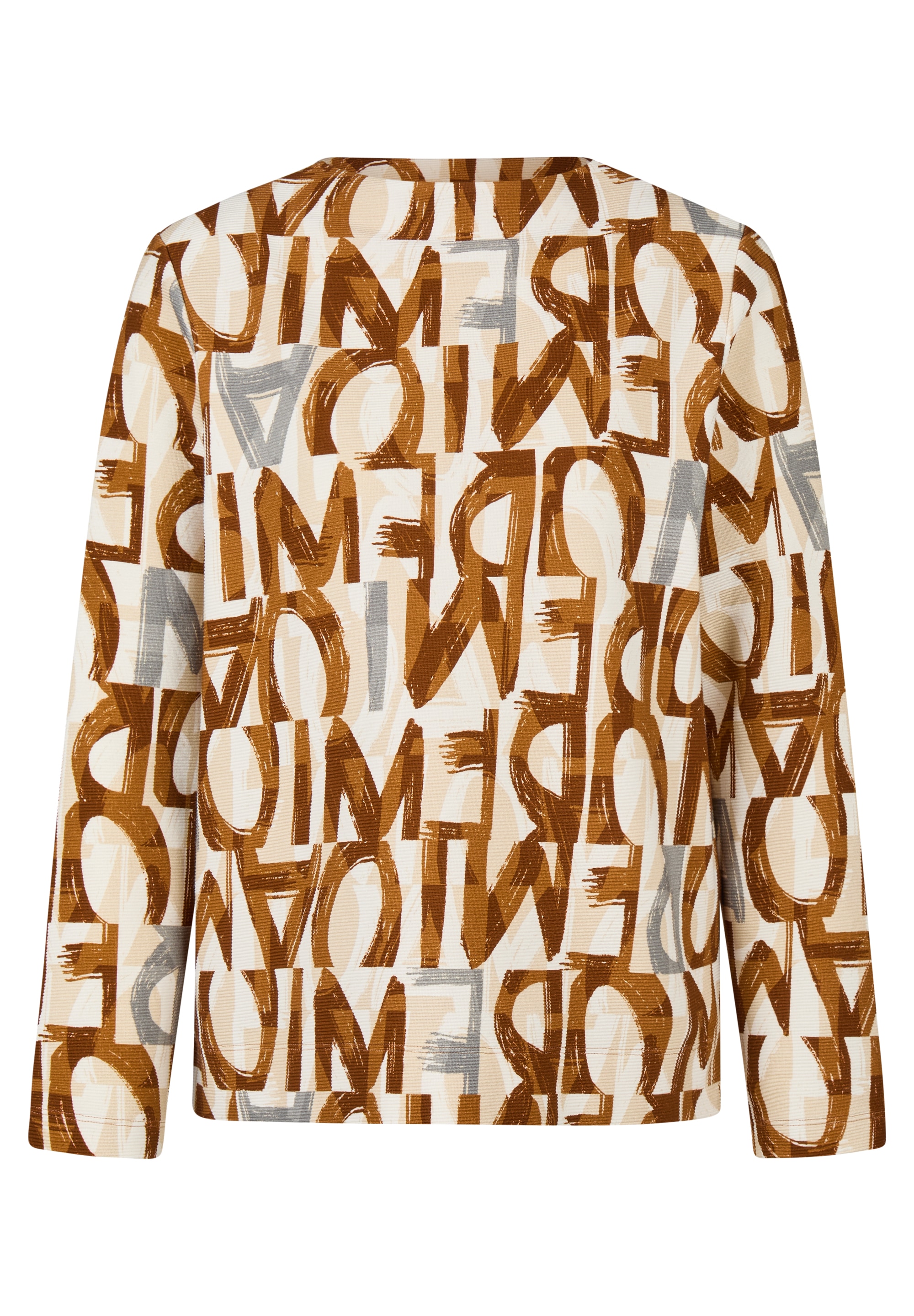 Rabe Langarmshirt mit Allover-Print und Stehkragen
