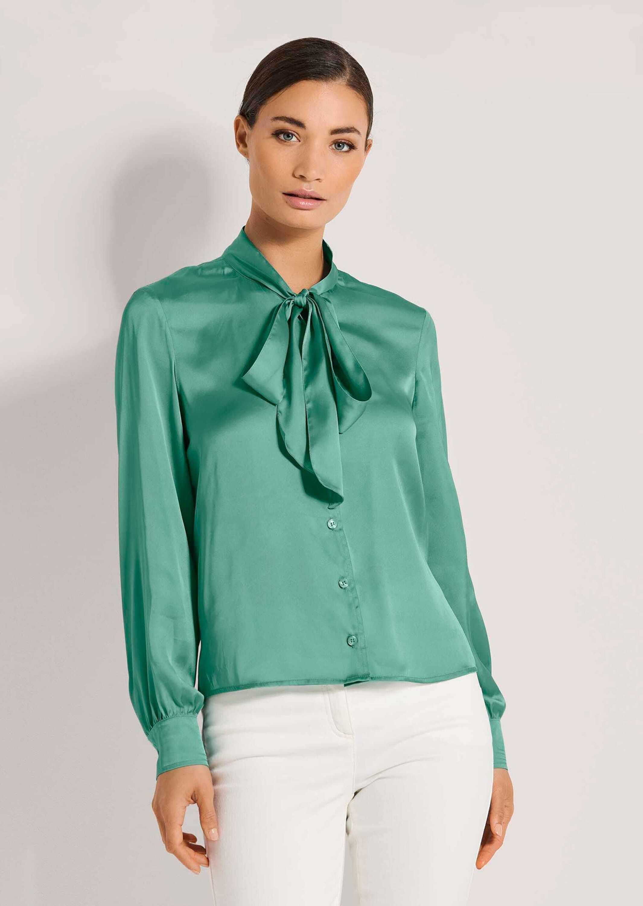 MADELEINE Langarmbluse »Bluse Satinbluse mit Schluppe«