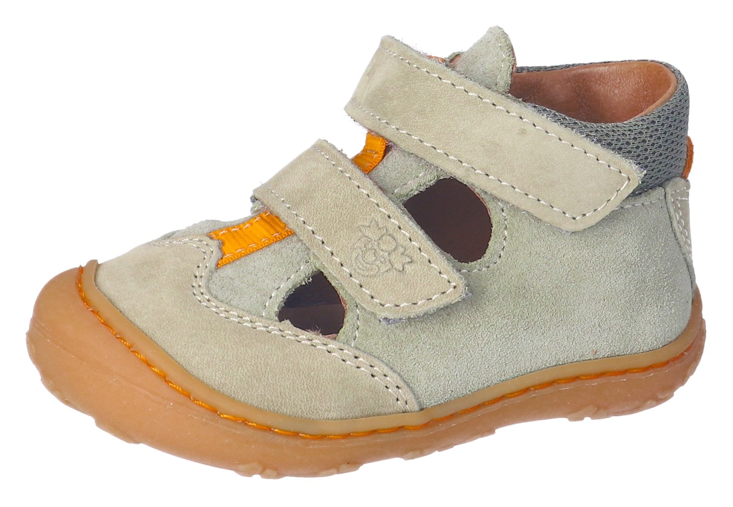 Baby Lauflernschuh "Ebi WMS: mittel", PEPINO BY RICOSTA, Gr. 24, braun, Leder, Textil, Schuhe, Klettschuh, Lederinnensohle, Größenschablone zum