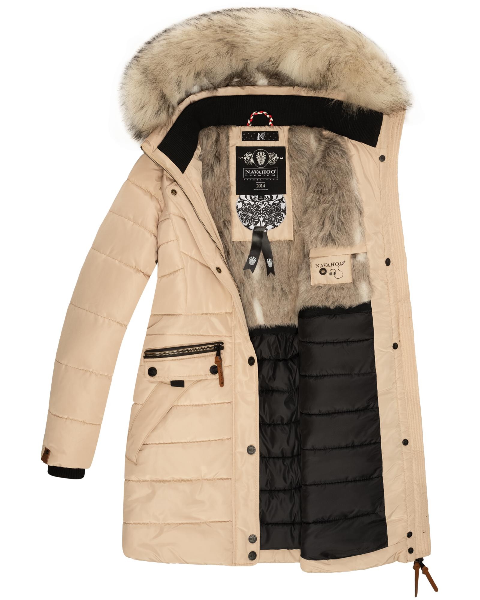 Navahoo Steppmantel »Paula«, stylischer Winter Parka m. edlem Fellimitat