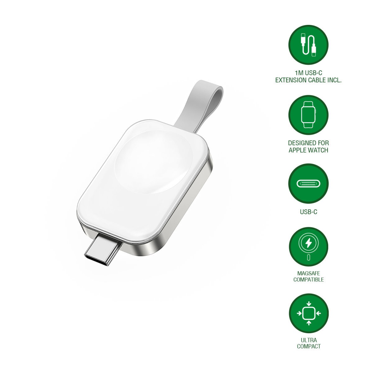 4smarts Wireless Charger »WirelessCharger VoltBeam für Apple Watch + USB-C Verlängerung«