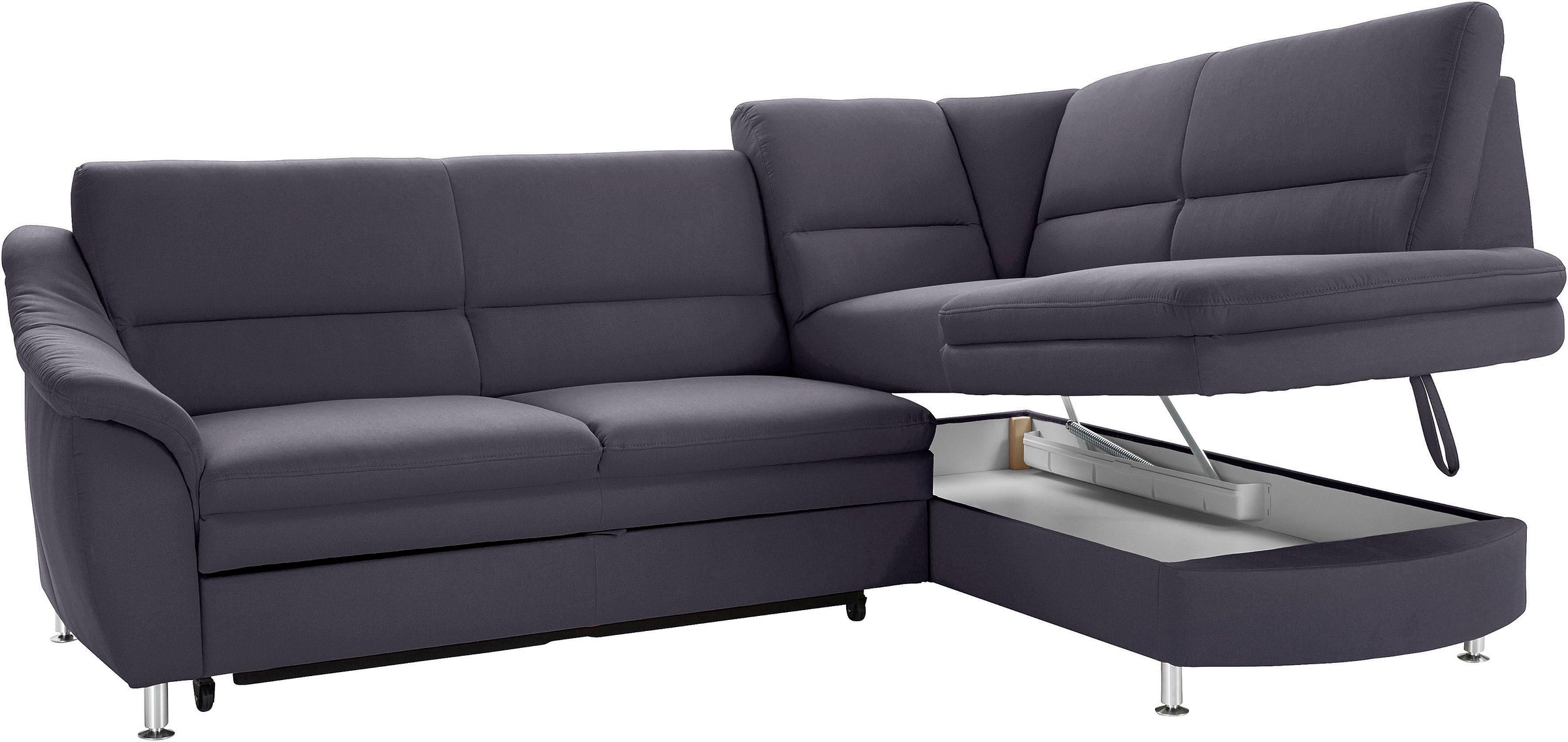 sit&more Ecksofa »Cardoso L-Form«, mit Federkern, wahlweise mit Bettfunktion und Schubkasten