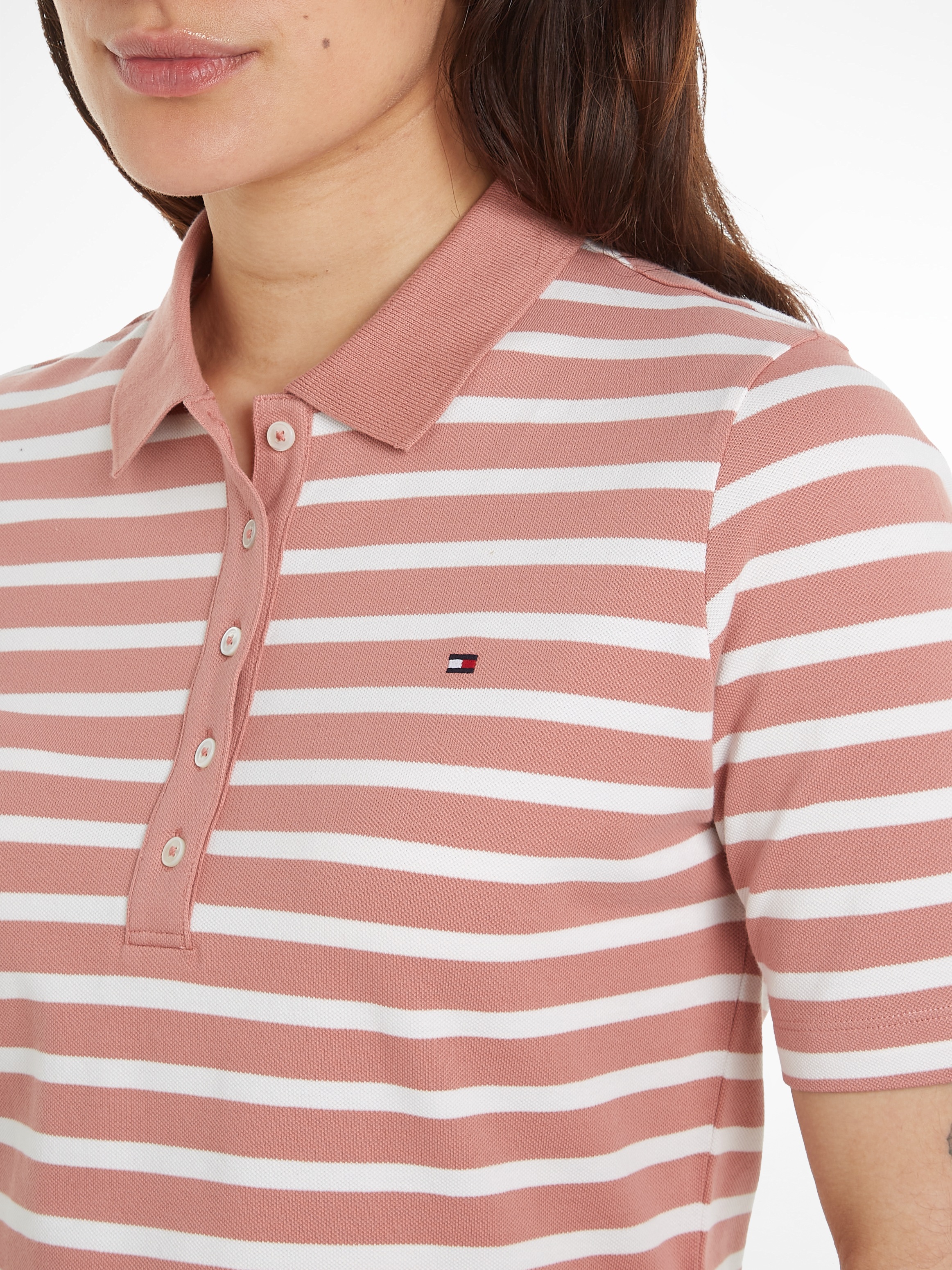 Thumbnail - Tommy Hilfiger Poloshirt "1985 REG PIQUE STRIPE POLO SS", mit dezenter Tommy Hilfiger Logostickerei