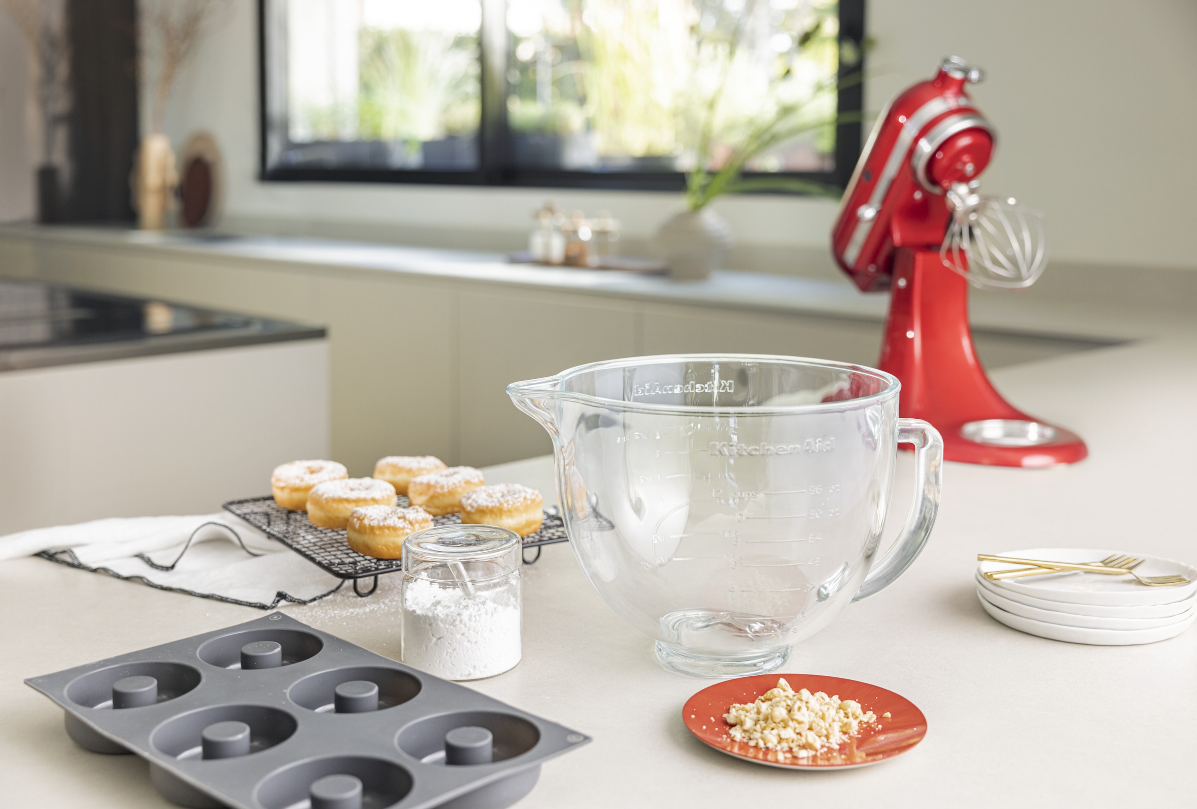 KitchenAid Küchenmaschinenschüssel »5KSM5GB für Küchenmaschine 4.3L & 4.8L«, aus Glas