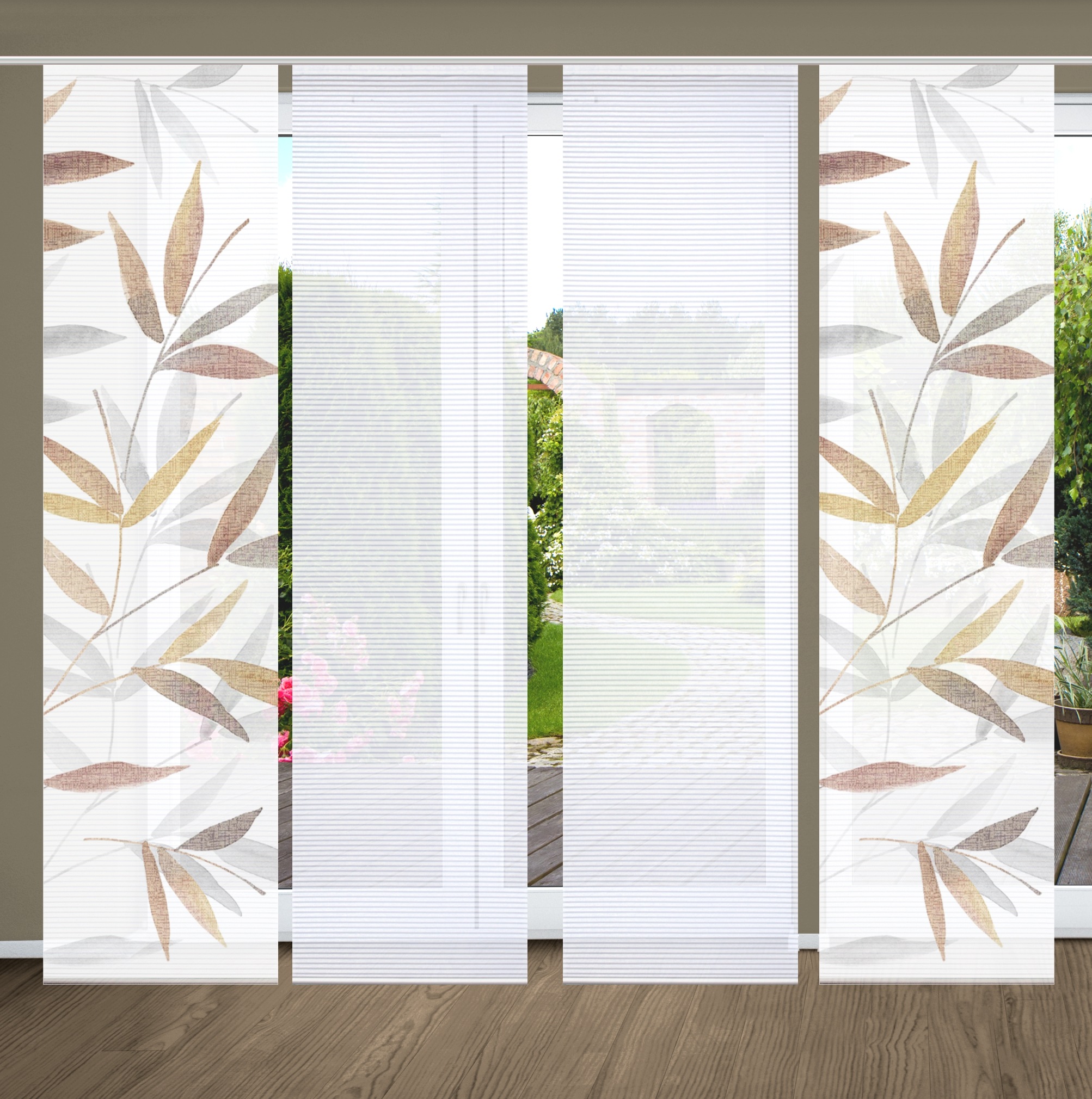 HOME in green Schiebegardine "RANDOW" Paneelwagen 4 Stk. tlg. SET DIGITALDR günstig online kaufen