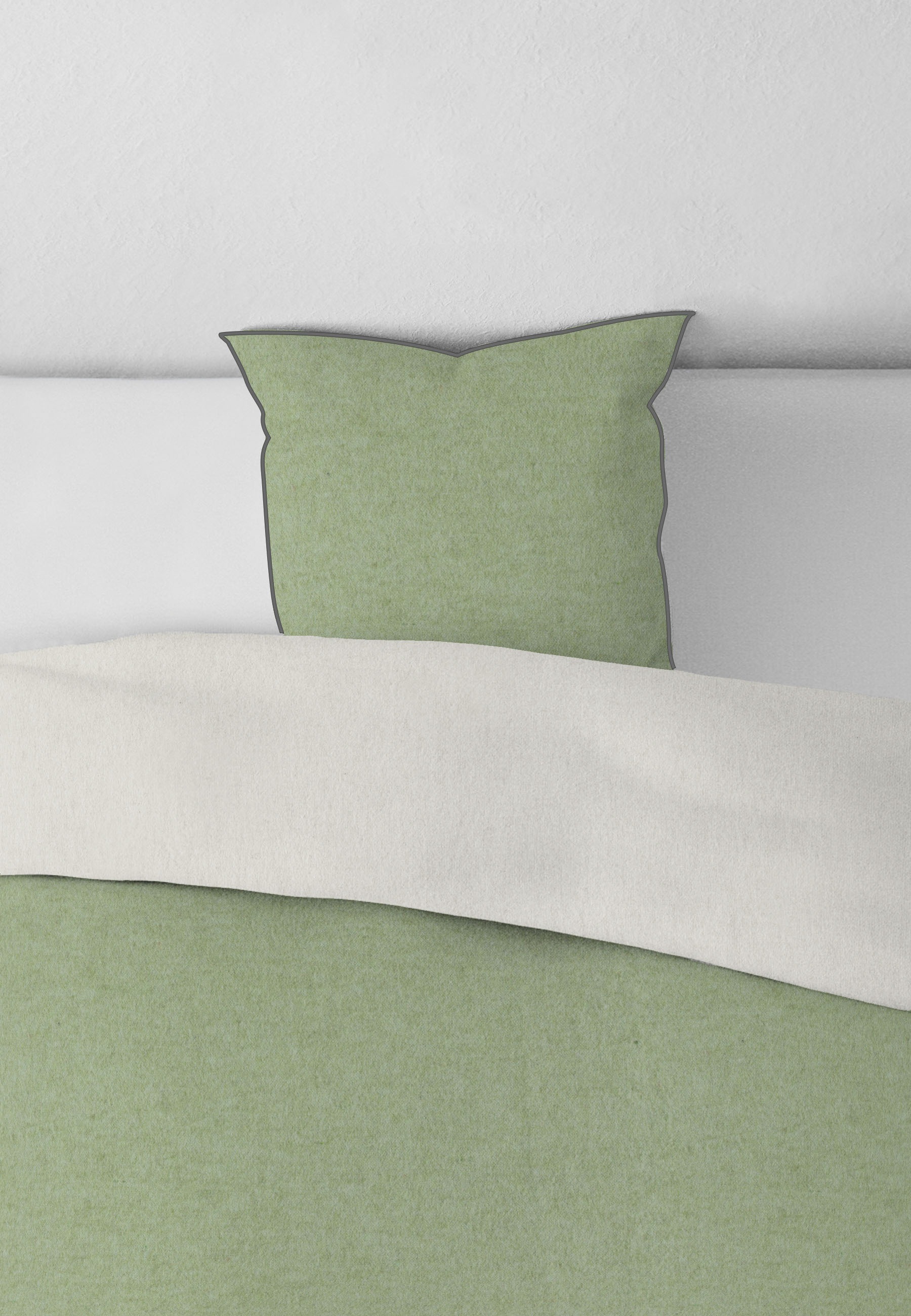 Biberna Kissenbezug "Hermal Flanell mit Reißverschluss, Melange-Optik, Wend günstig online kaufen