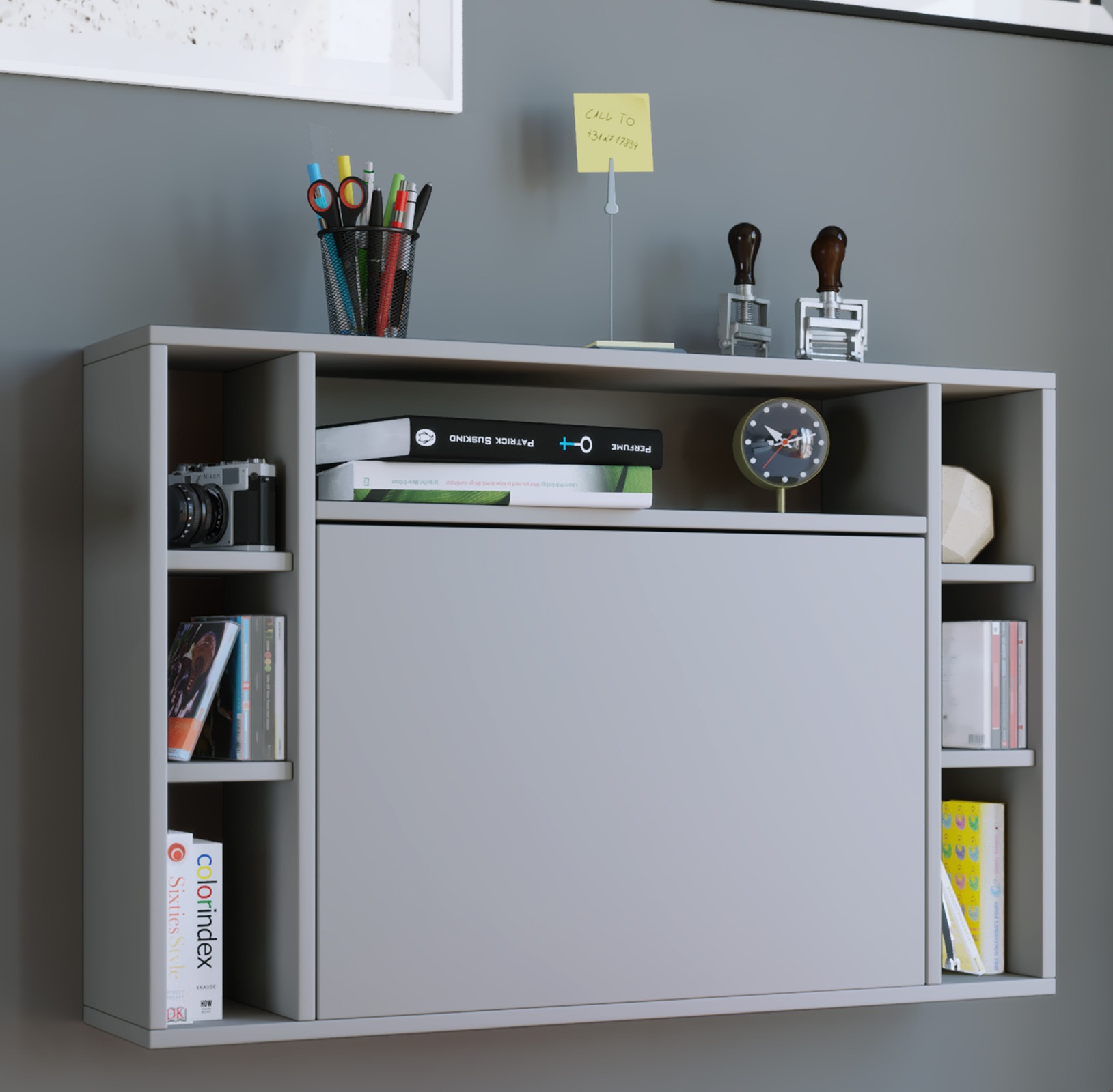VCM Wandila Wall Desk Gray 3
