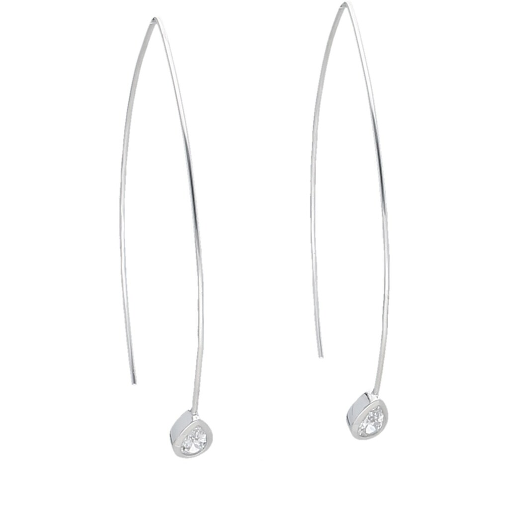 Smart Jewel Paar Ohrhaken »Zirkonia Steine, tropfenförmig, glanz, Silber 925«