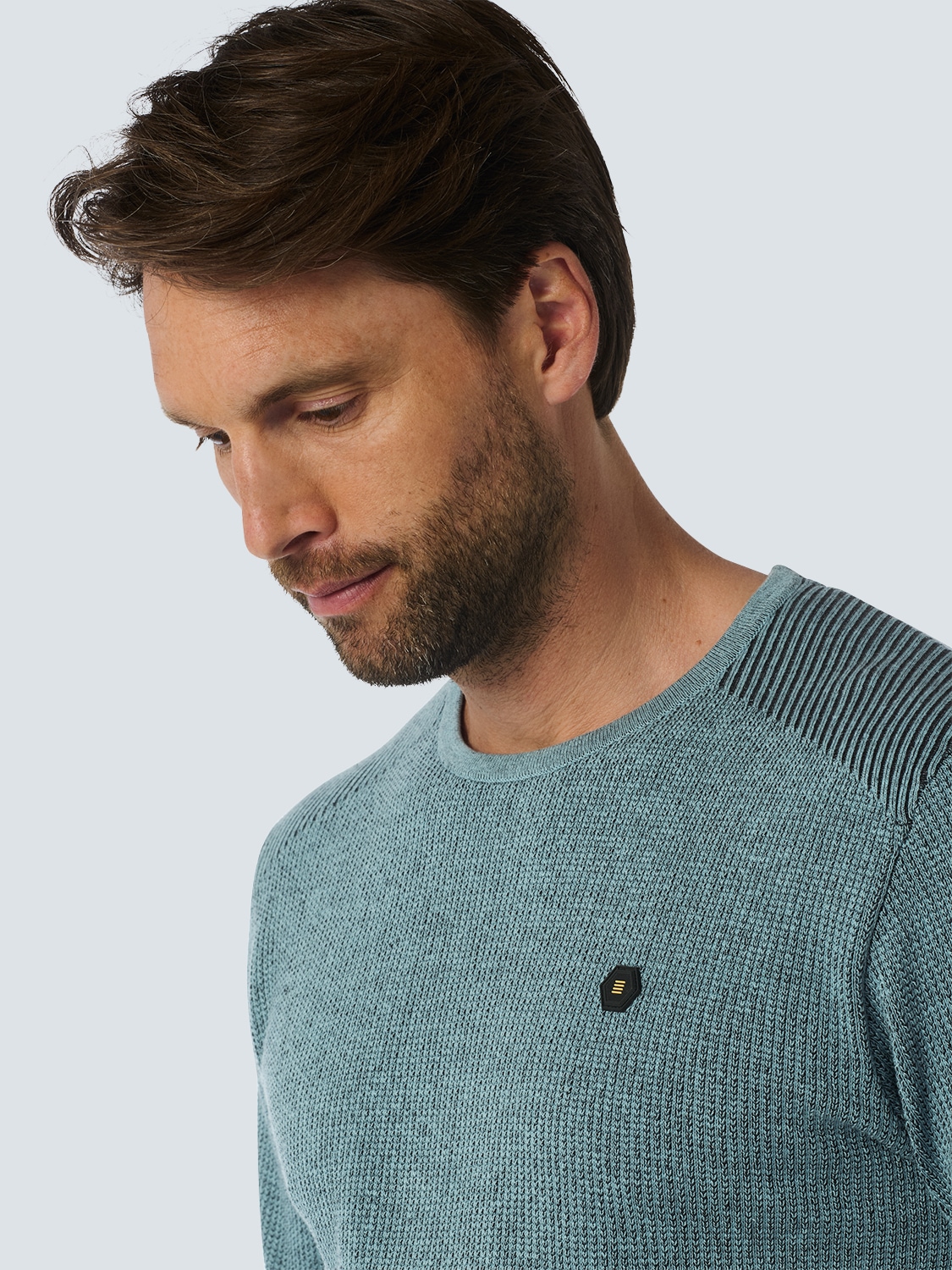 NO EXCESS Rundhalspullover »No Excess Rundhalspullover mit Raffinierter Zwei-Farben-Jacquard«