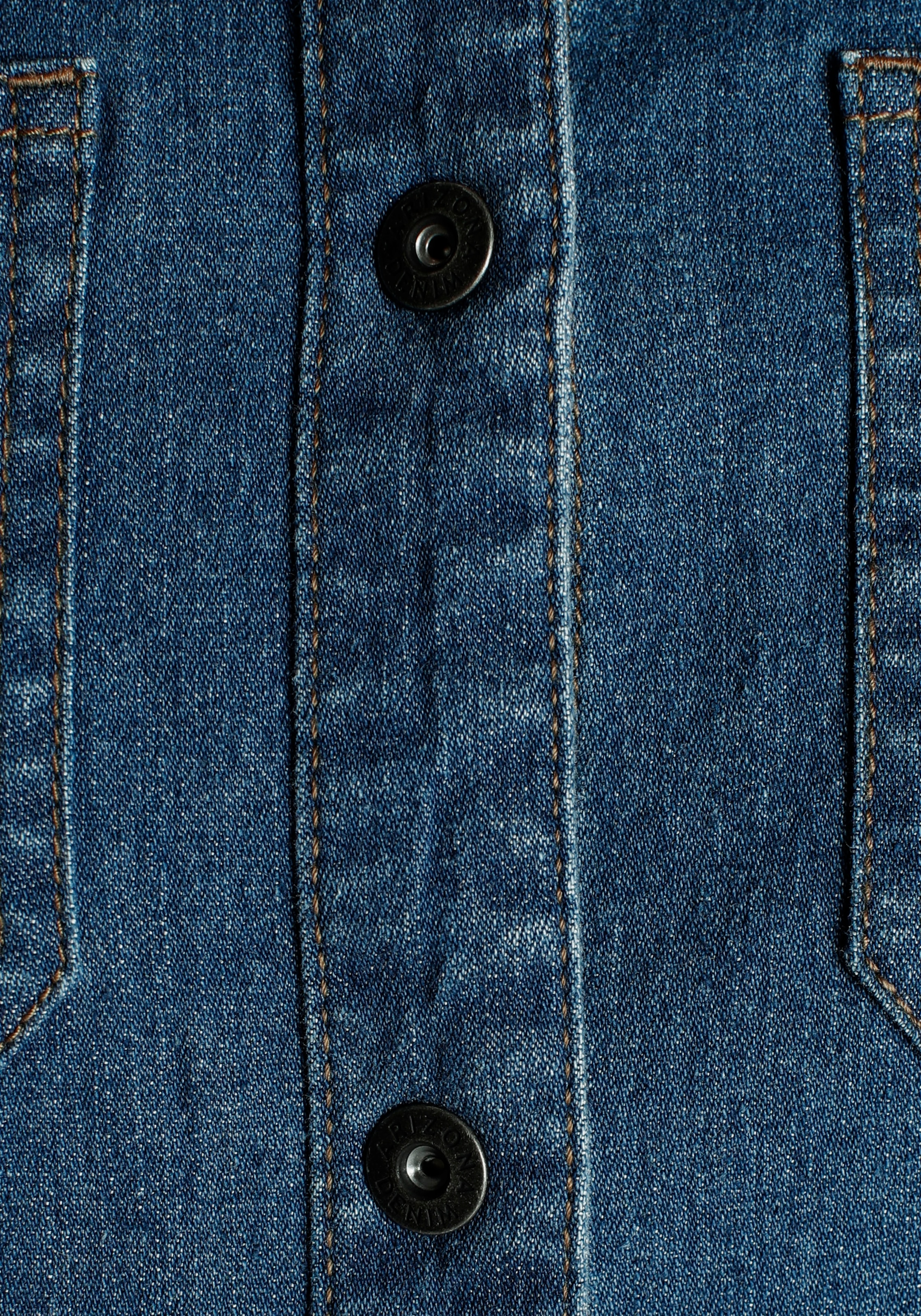 Arizona Jeansjacke »Shacket Denim | Hemdjacke«, online Weiter bestellen - geschnitten BAUR