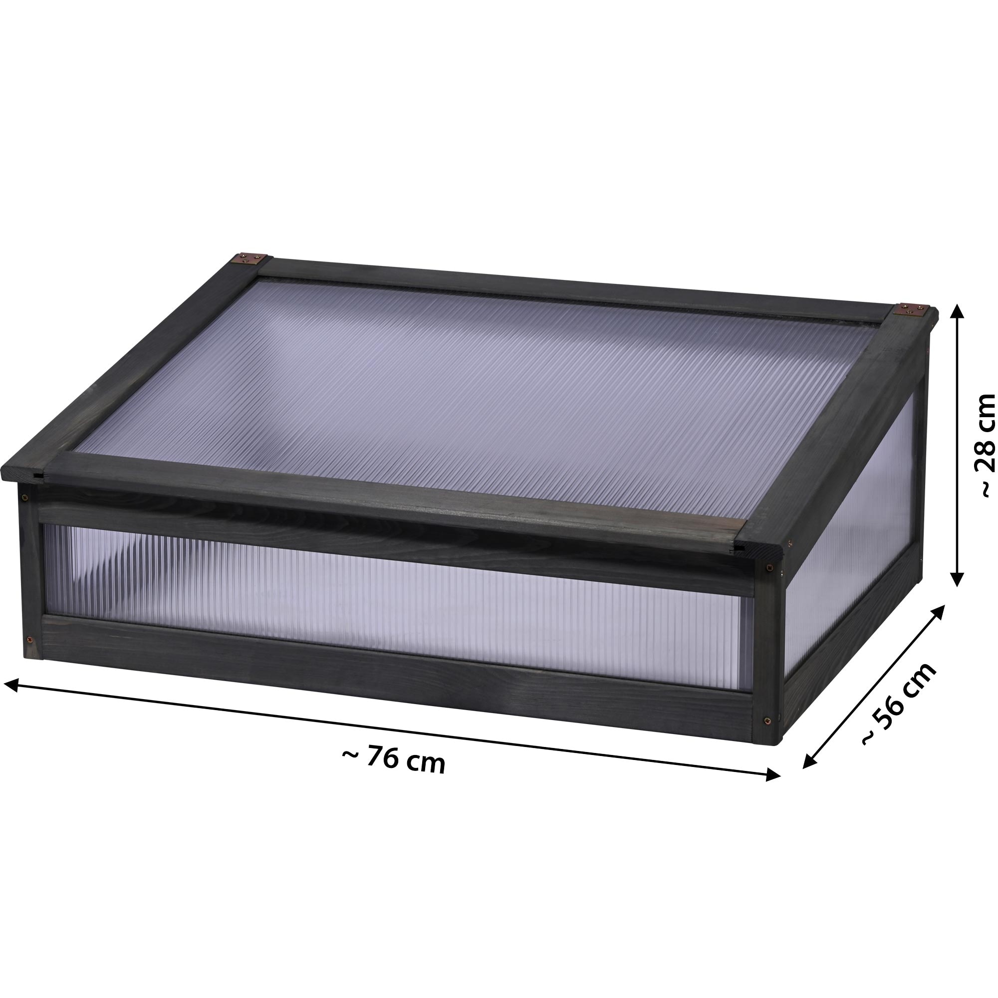 dobar Frühbeetaufsatz »Kubus 2.0, anthrazit« aus FSC®-zertifiziertem Kiefernholz und bruchfestem Polycarbonat