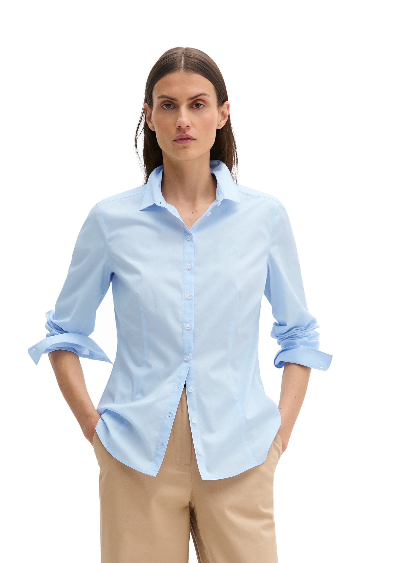 Marc OPolo Langarmbluse "in Stretch-Popeline-Qualität" günstig online kaufen