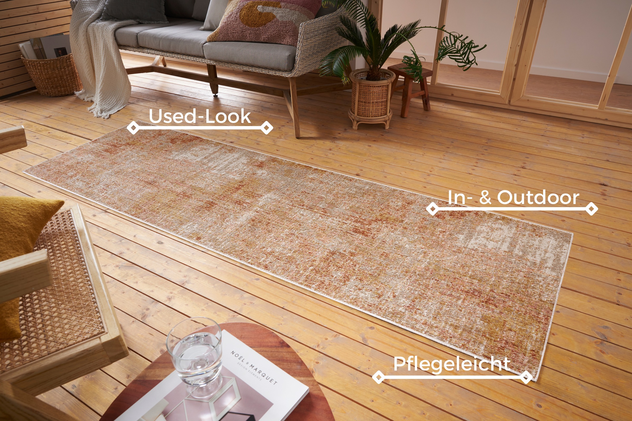 Thumbnail - HANSE Home Teppich "Gizeh", rechteckig, 3 mm Höhe, In-& Outdoor, Läufer, Wetterfest, Balkon, Wohnzimmer, Orient