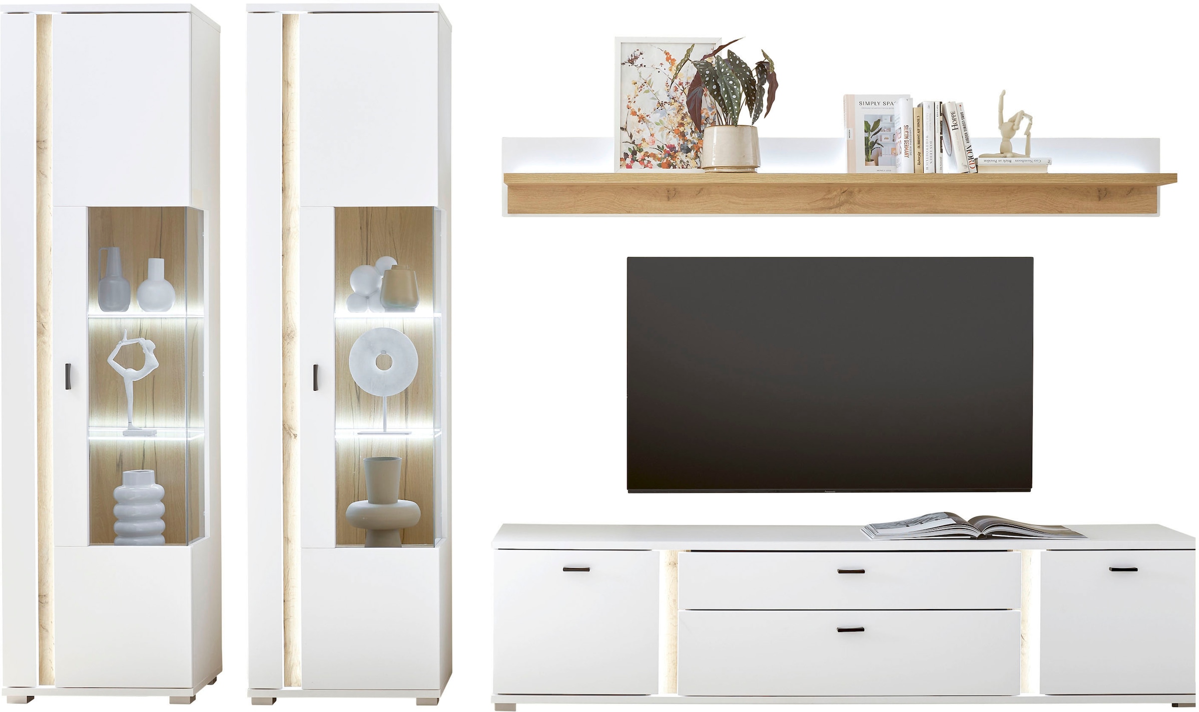 INOSIGN Wohnwand "LONG ISLAND" Set, 4 Stk. tlg. in moderner Trendfarbe,inkl günstig online kaufen