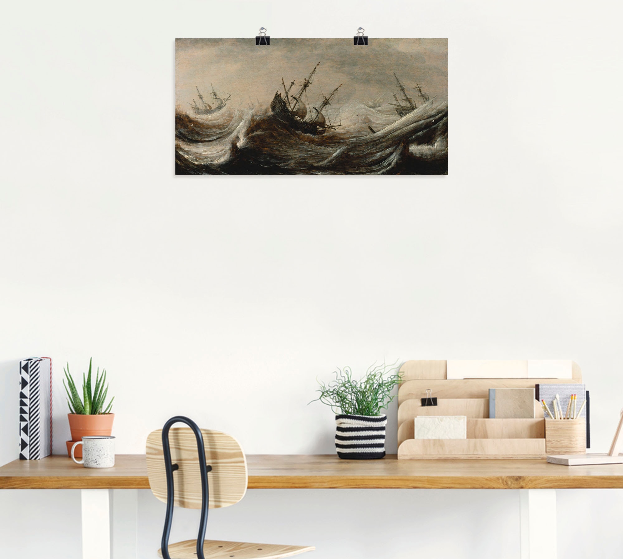 Artland Wandbild »Schiffe in stürmischer See.«, Gewässer, (1 St.), als Leinwandbild, Poster in verschied. Größen