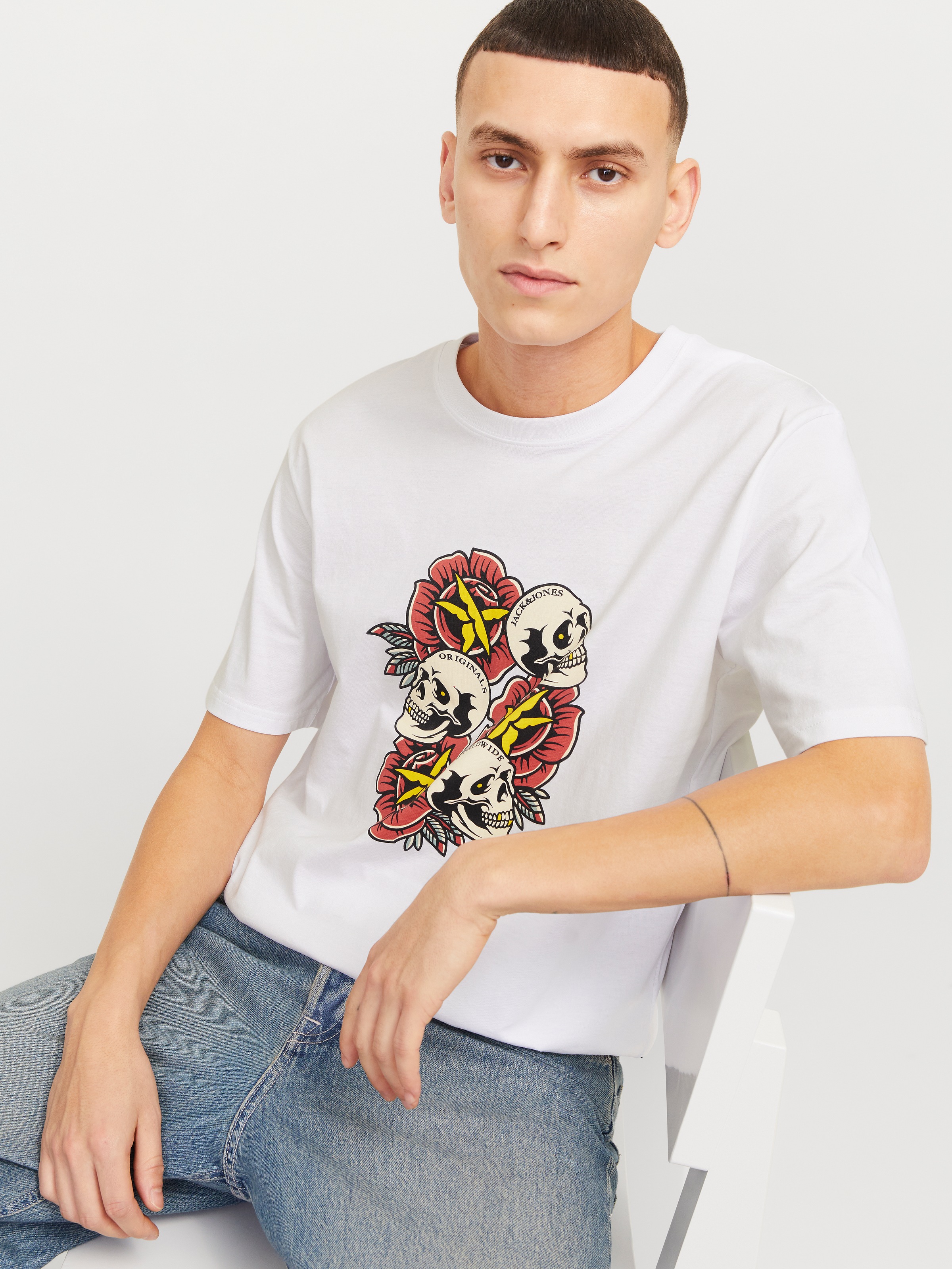 Jack & Jones T-Shirt "JORANATOMY SKULL TEE SS CREW NECK LN" günstig online kaufen