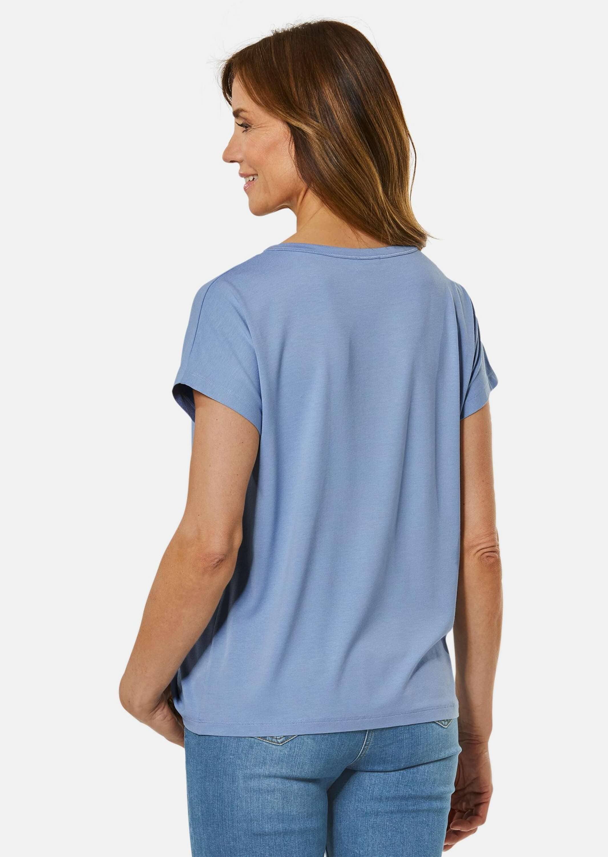 GOLDNER Langarm-Poloshirt »Rundhalsshirt Bequemes Rundhalsshirt aus glänzender Qualität«