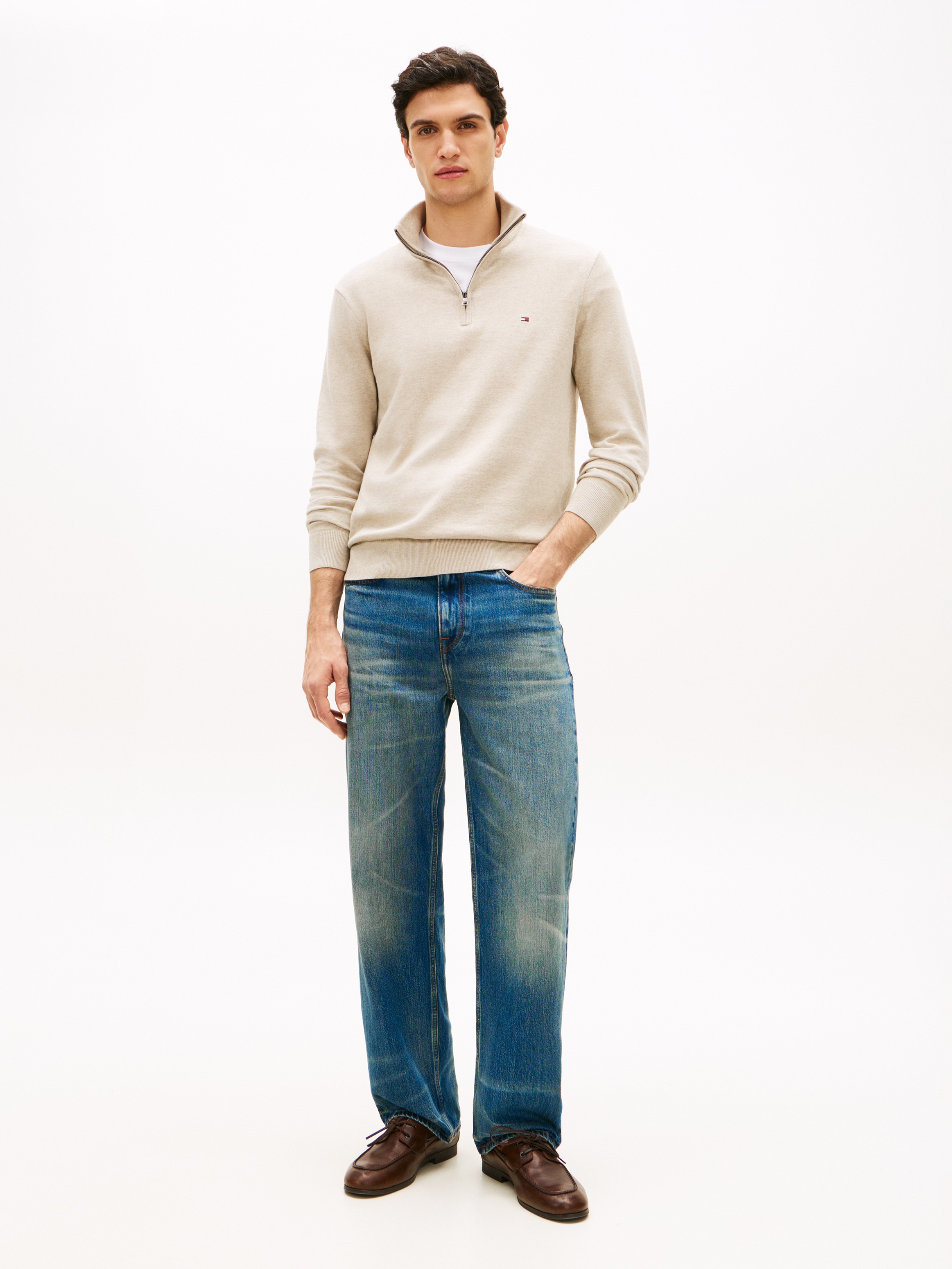 Thumbnail - Tommy Hilfiger "ESSENTIAL COTTON ZIP MOCK"