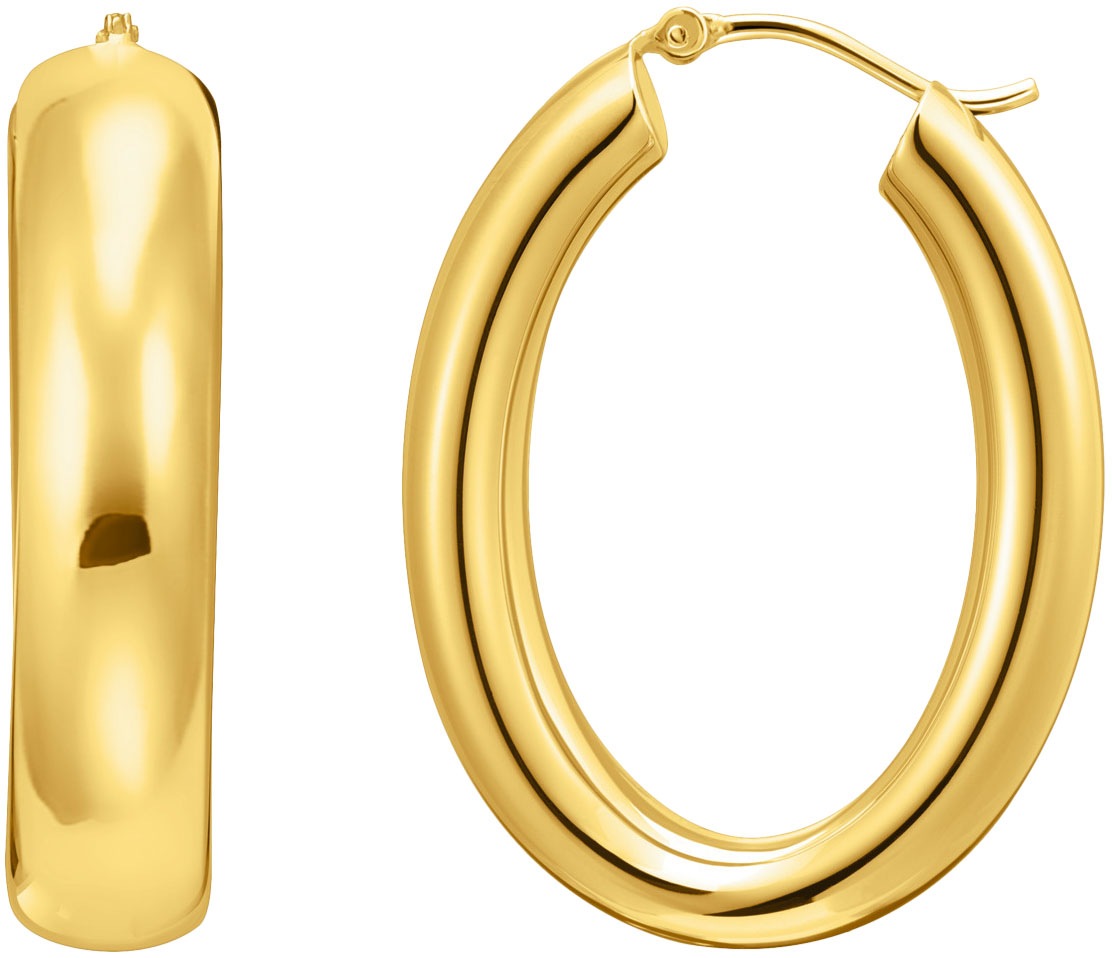 Paar Creolen THOMAS SABO "Schmuck Silber 925 Ohrringe Chunky-Design", gold (gelbgoldfarben), Ohrringe, Damen, Silber 925 (recycelt)
