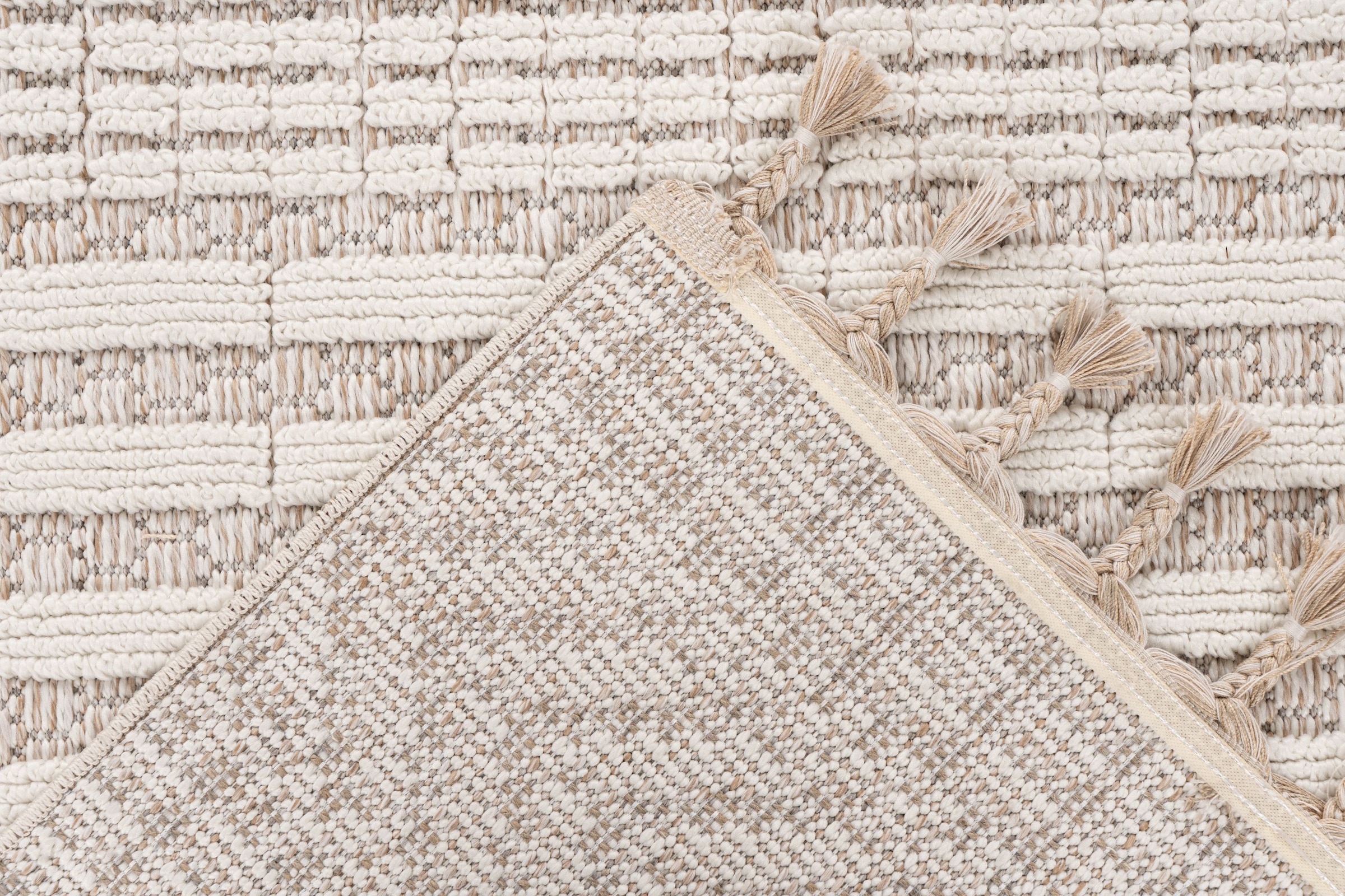 Kayoom Teppich »Reef 125« rechteckig 9 mm Höhe Kurzflor, Struktur, mit Fransen, Wohnzimmer