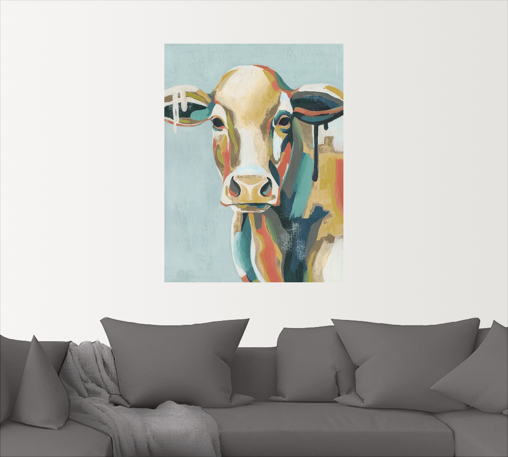 Artland Wandbild »Bunte Kühe I«, Haustiere, (1 St.), als Leinwandbild, Poster, Wandaufkleber in verschied. Größen