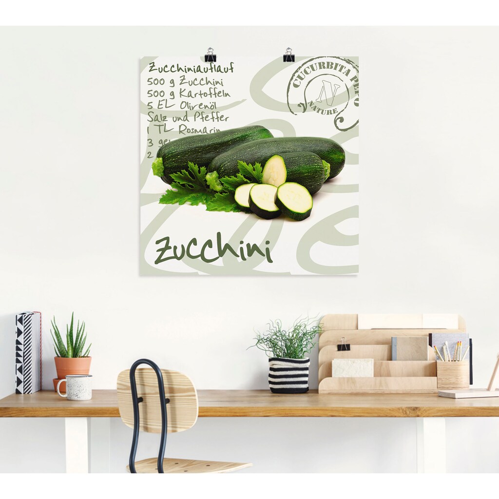 Artland Wandbild »Angeschnittene Zucchini«, Lebensmittel, (1 St.)