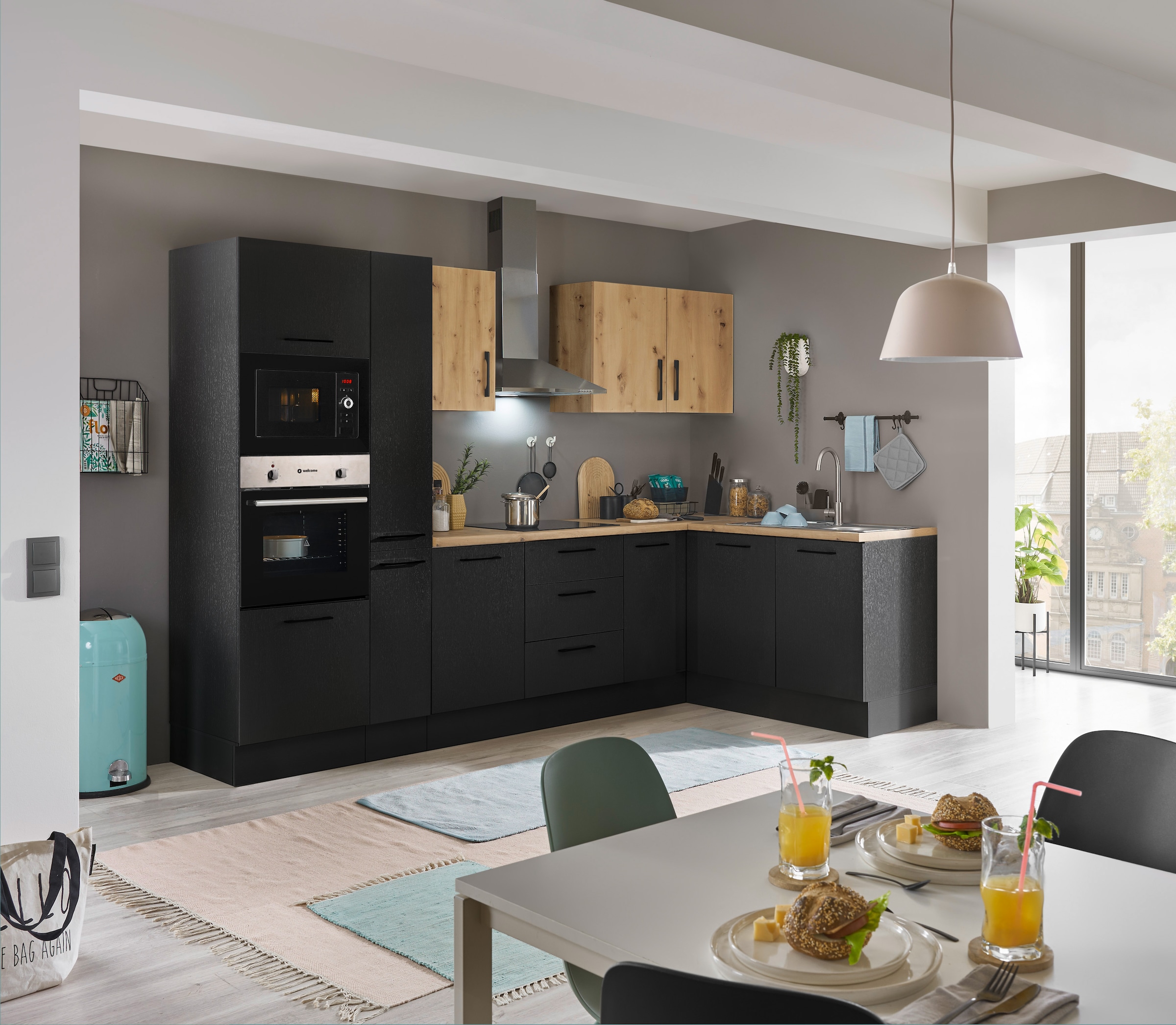 BASIC by Balculina Winkelküche »Turin«, Stellbreite 300x175 cm, wahlweise mit E-Geräten