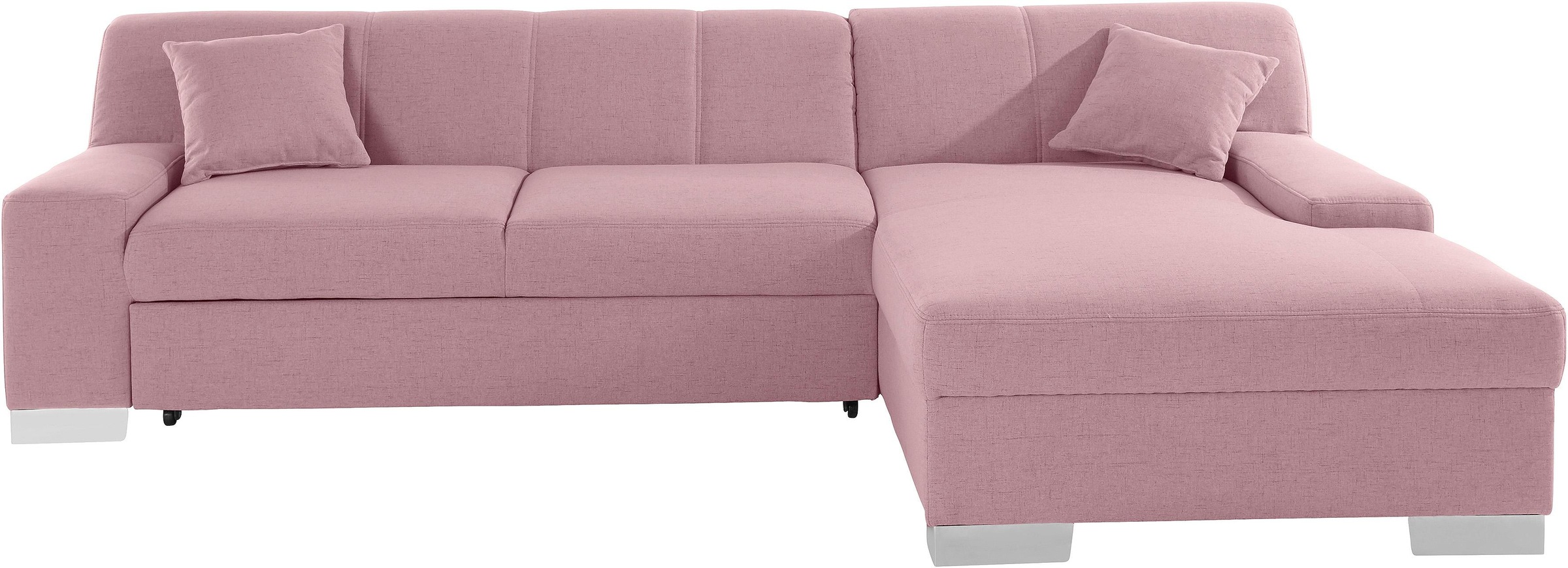DOMO collection Ecksofa "Bero, elegant und zeitlos, flache Armlehnen, L-For günstig online kaufen