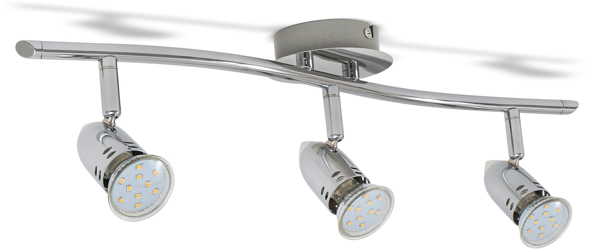 chrom 3W | 250lm LED inkl. Design LED BAUR Spot-Strahler 3 Deckenlampe B.K.Licht flammig-flammig, modern GU10 Deckenleuchte,