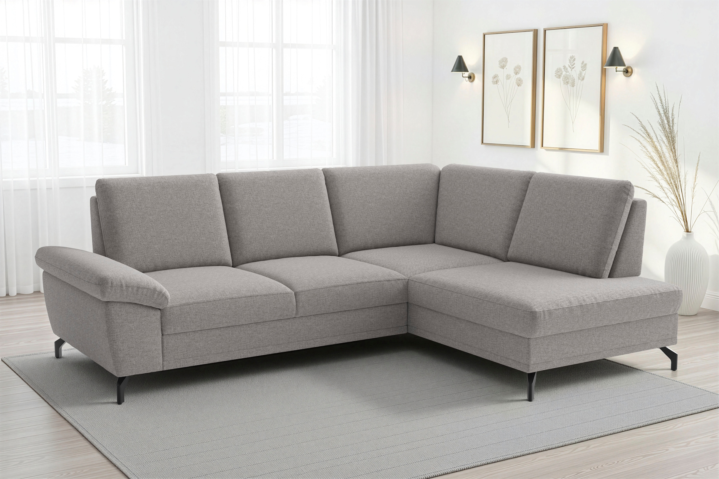 sit&more Ecksofa "Chelsea L-Form, B: 249 cm, Armteil- & Sitztiefenverstellung" optional Schlaffunktion und Bettkasten