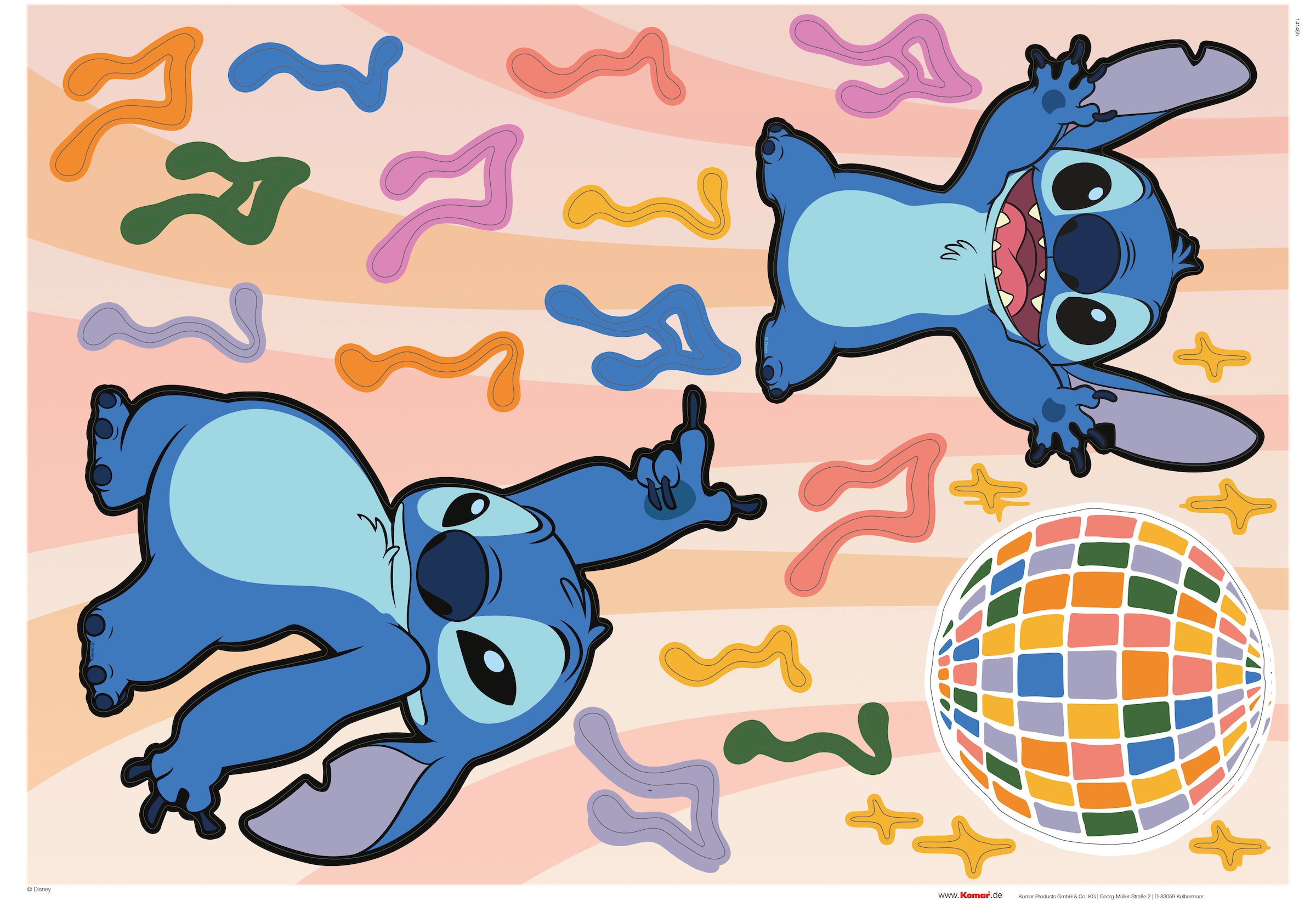 Komar Wandtattoo »Stitch Music - Größe 50 x 70 cm«, (23 St.), selbstklebend, Wandsticker, Kinderzimmer