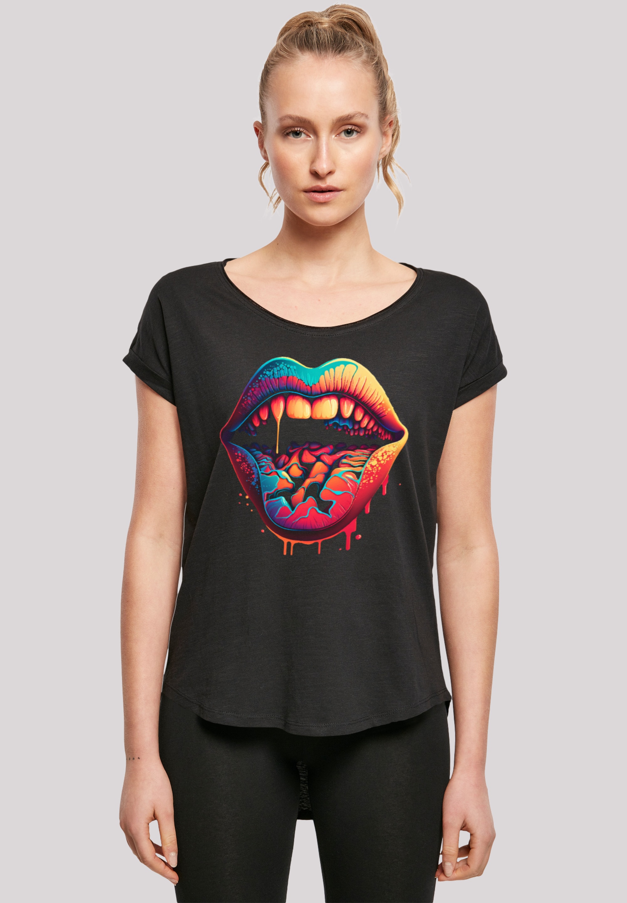 F4NT4STIC T-Shirt "Drooling Lips LONG TEE", Print günstig online kaufen